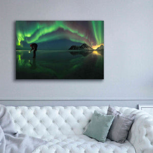 'Person On Ice During Northern Lights' by Epic Portfolio, Giclee Canvas Wall Art,60x40