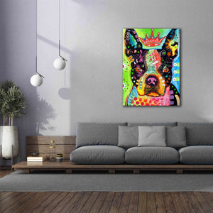 'Boston Terrier Crowned' by Dean Russo, Giclee Canvas Wall Art,40x54
