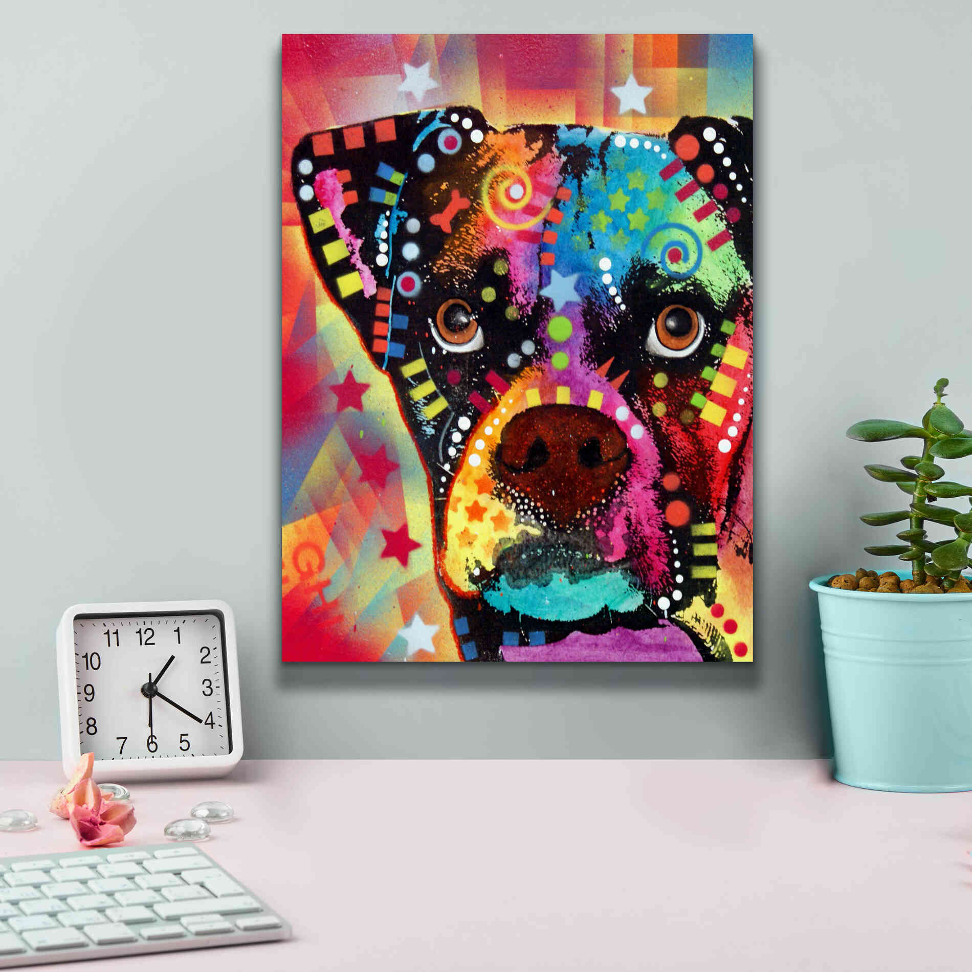 'Boxer Cubism' by Dean Russo, Giclee Canvas Wall Art,12x16