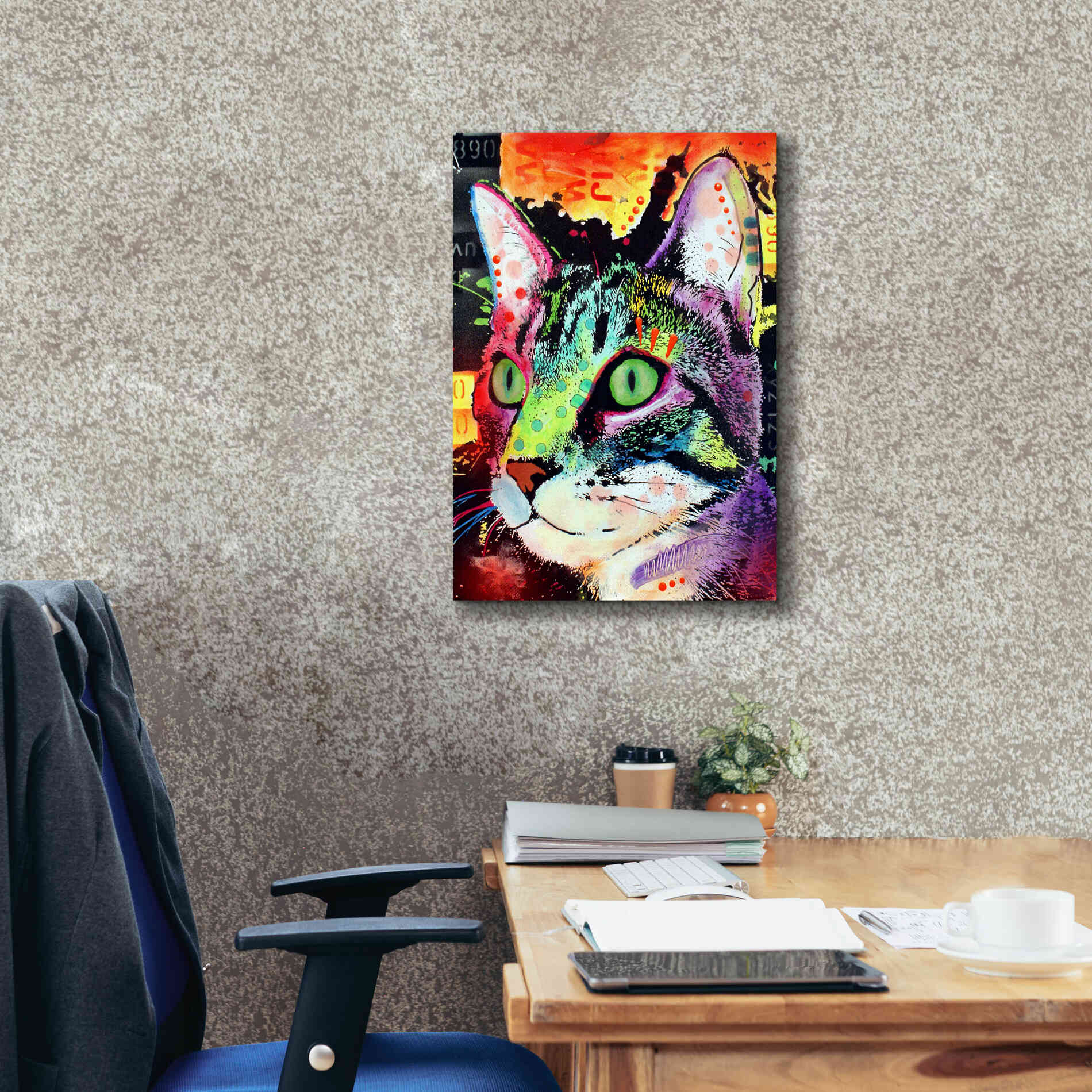 'Curiosity Cat' by Dean Russo, Giclee Canvas Wall Art,18x26