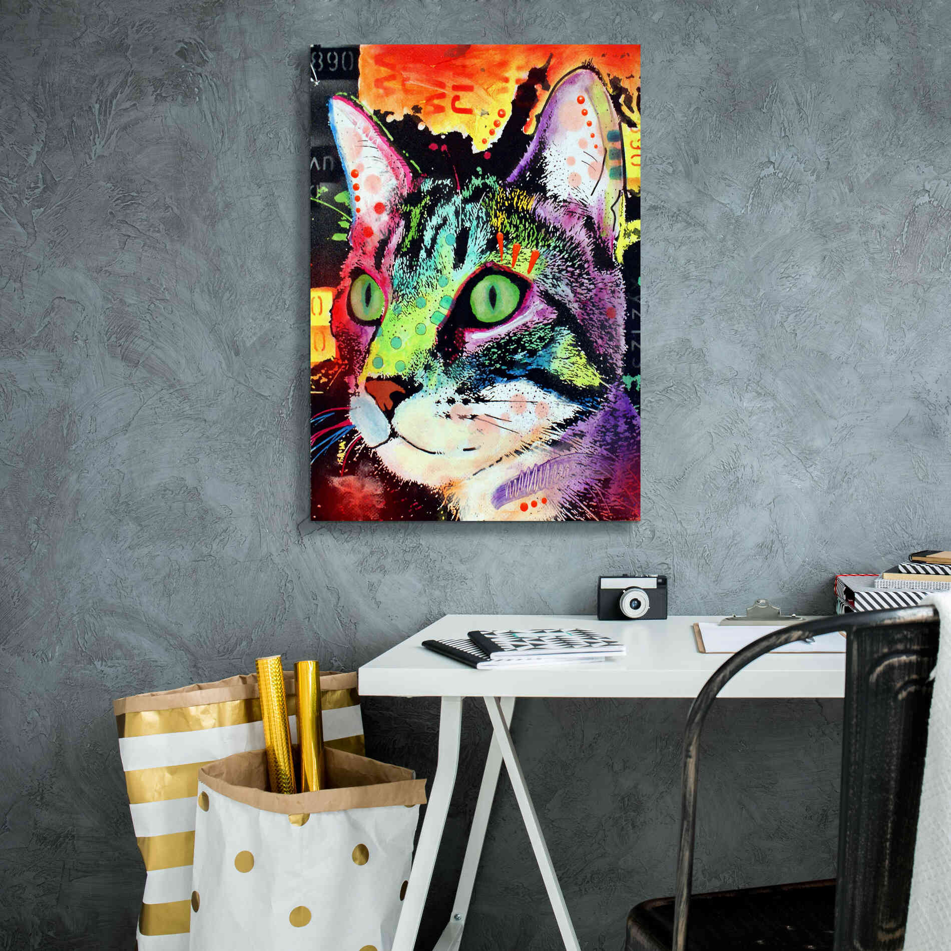 'Curiosity Cat' by Dean Russo, Giclee Canvas Wall Art,18x26