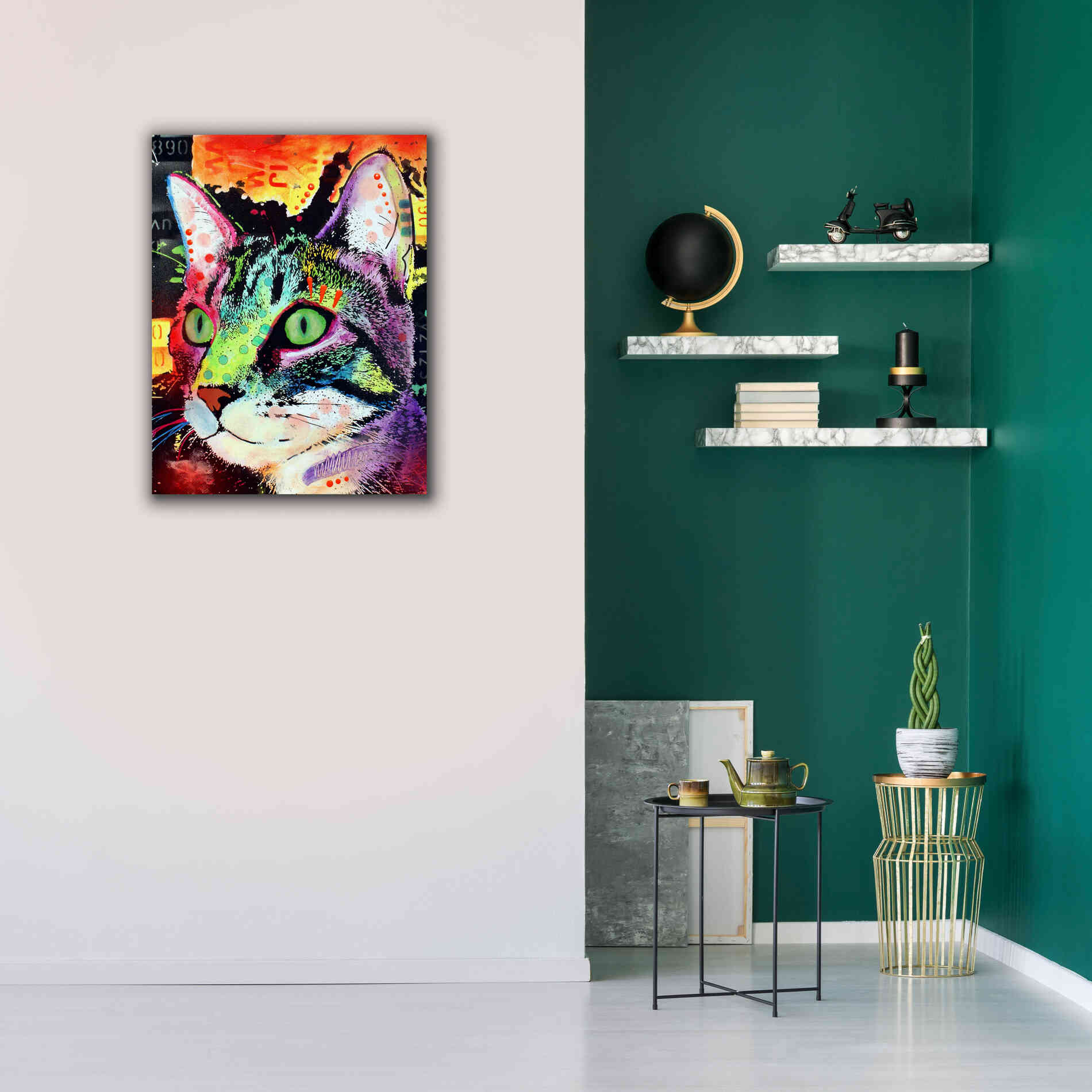 'Curiosity Cat' by Dean Russo, Giclee Canvas Wall Art,26x34