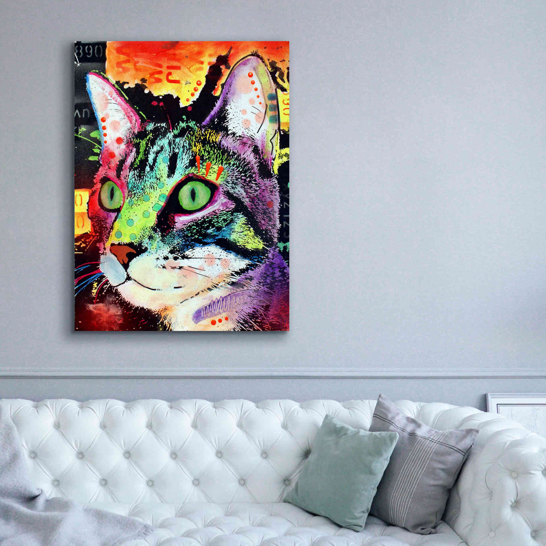 'Curiosity Cat' by Dean Russo, Giclee Canvas Wall Art,40x54