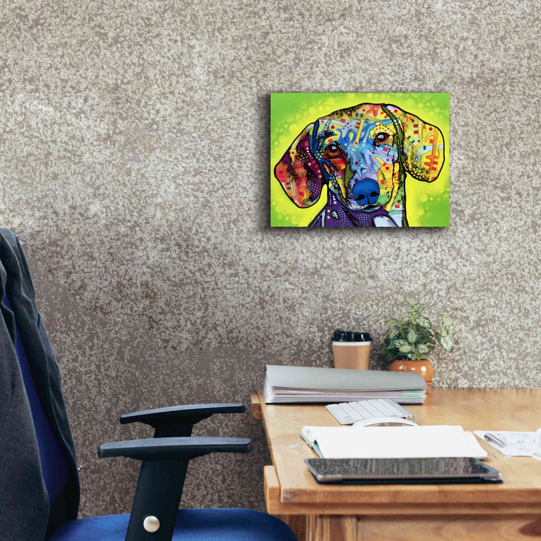 'Dachshund' by Dean Russo, Giclee Canvas Wall Art,16x12