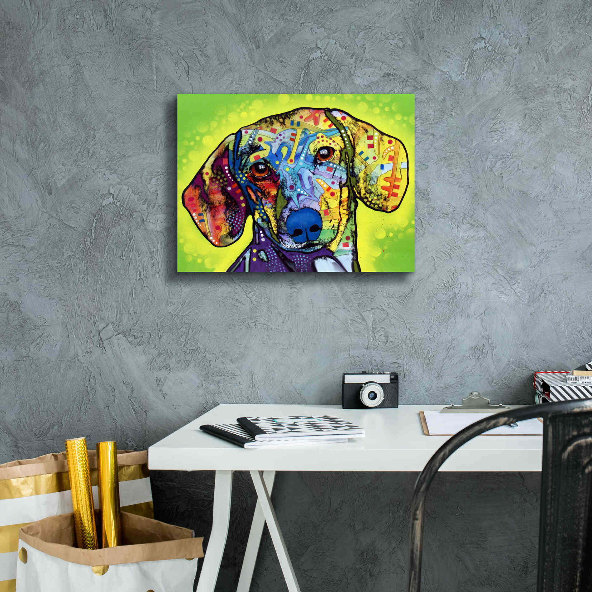 'Dachshund' by Dean Russo, Giclee Canvas Wall Art,16x12