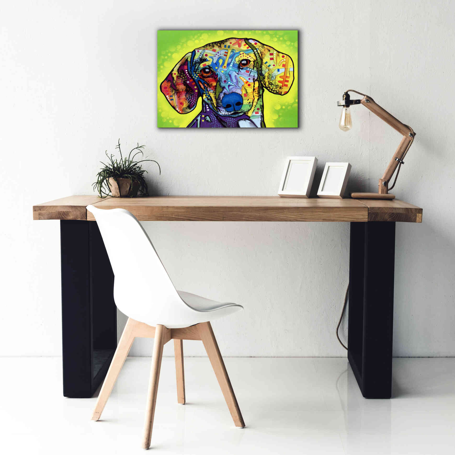 'Dachshund' by Dean Russo, Giclee Canvas Wall Art,26x18