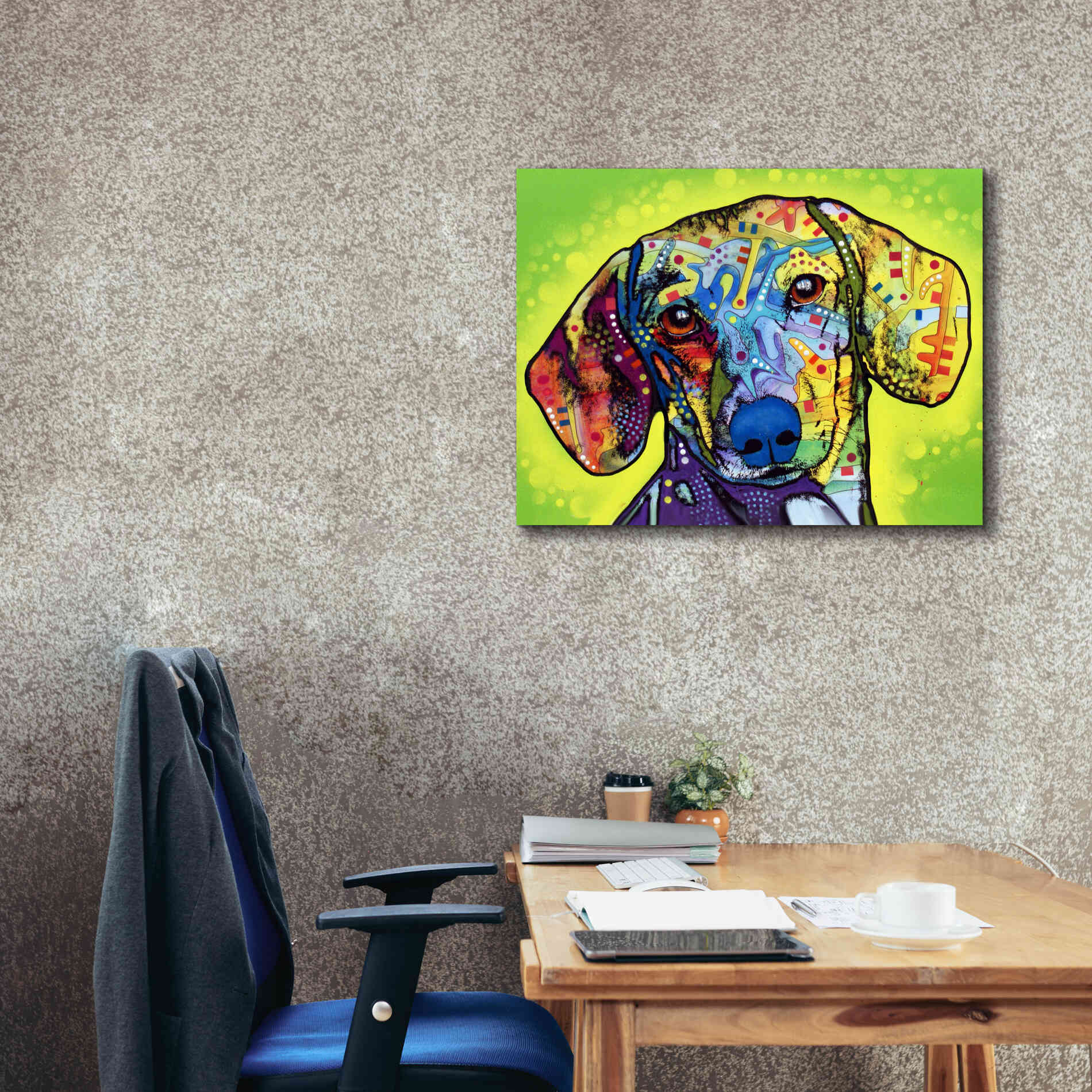 'Dachshund' by Dean Russo, Giclee Canvas Wall Art,34x26