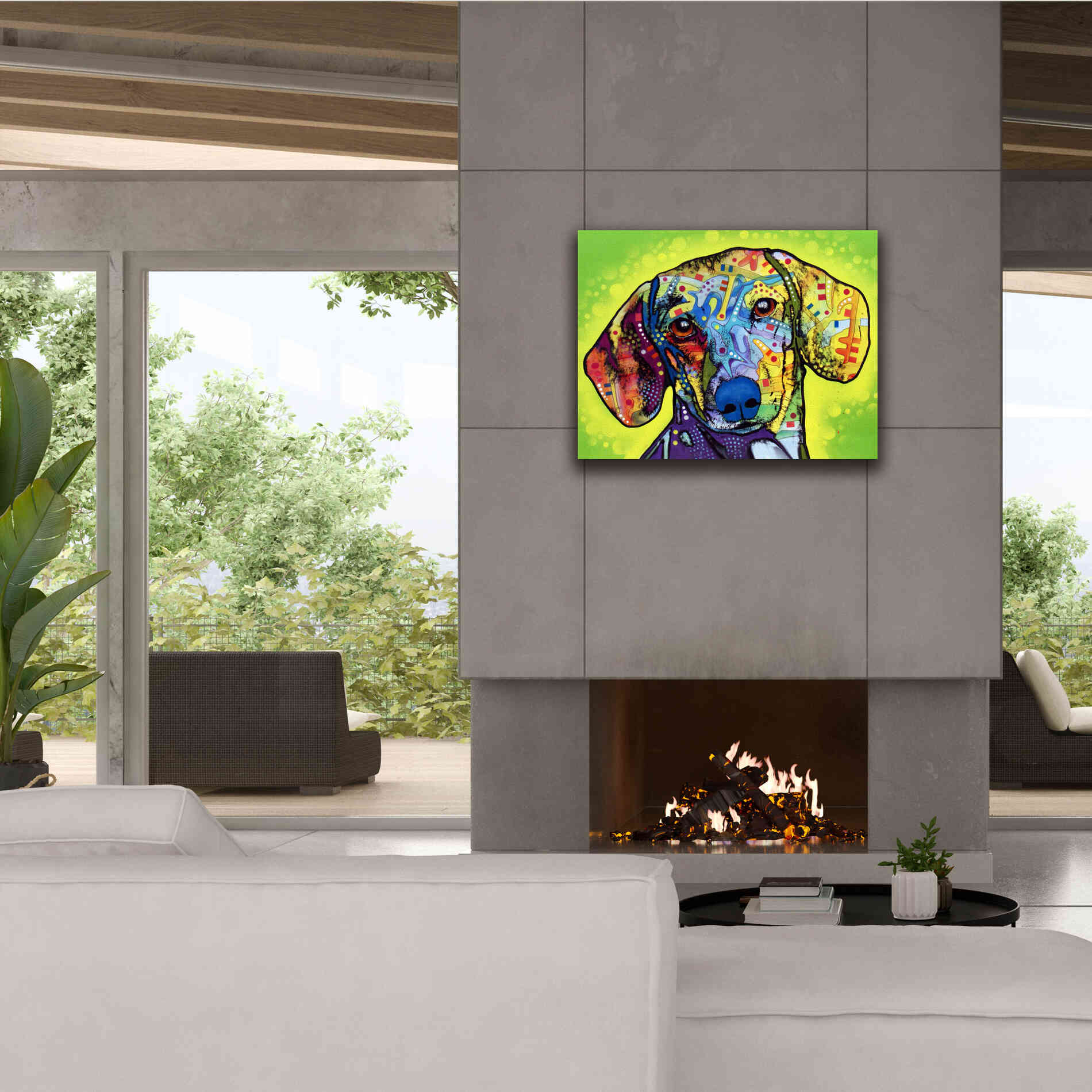 'Dachshund' by Dean Russo, Giclee Canvas Wall Art,34x26