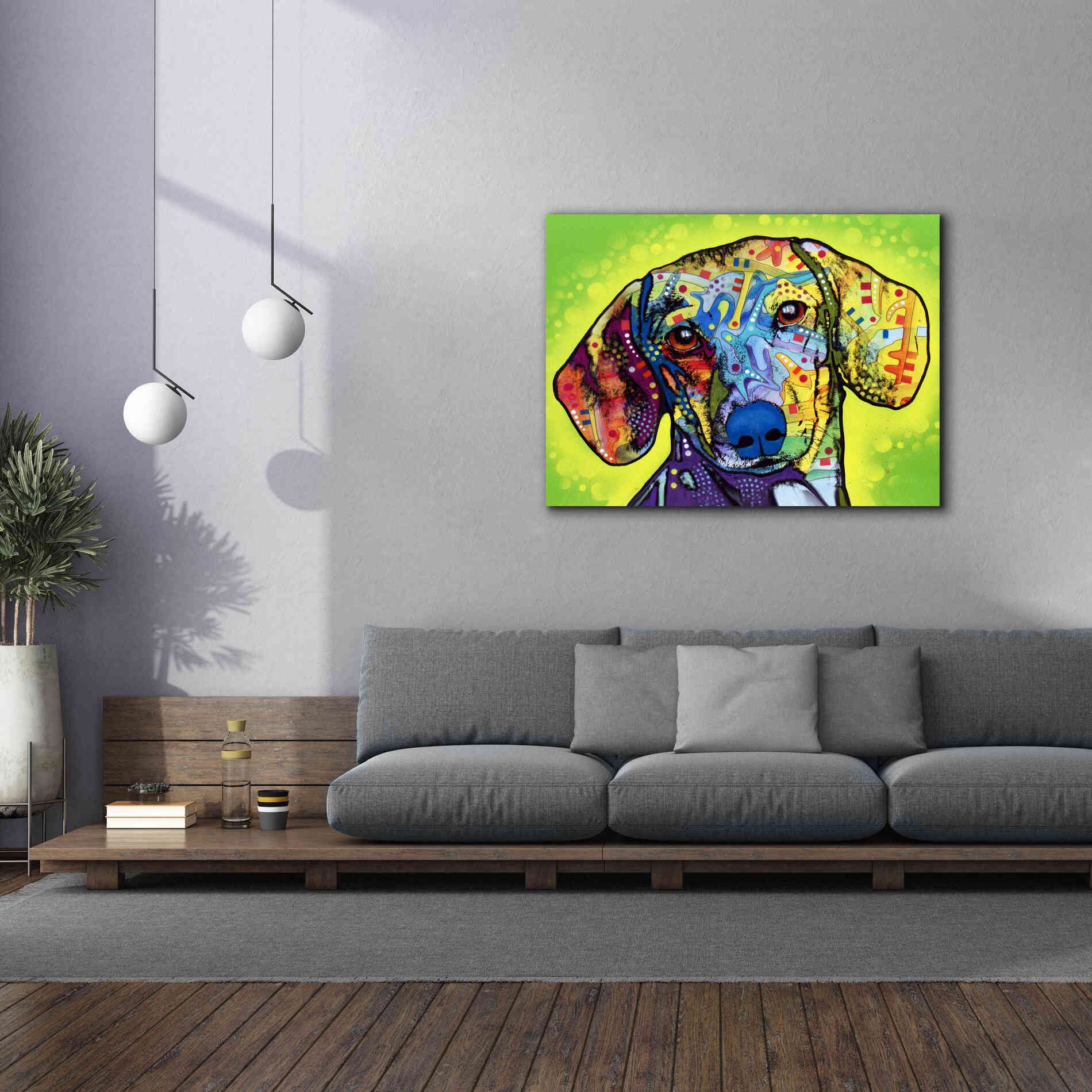 'Dachshund' by Dean Russo, Giclee Canvas Wall Art,54x40