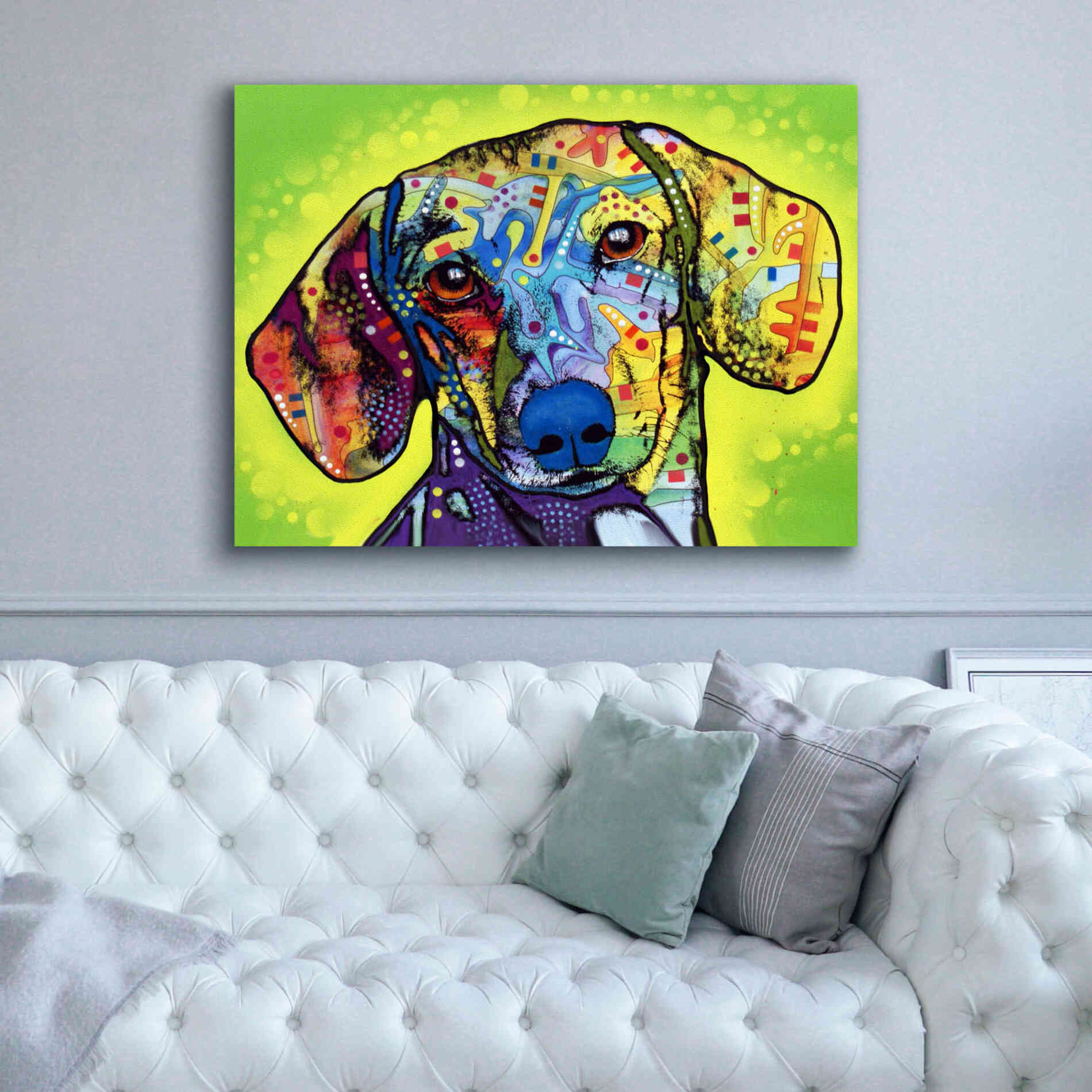 'Dachshund' by Dean Russo, Giclee Canvas Wall Art,54x40