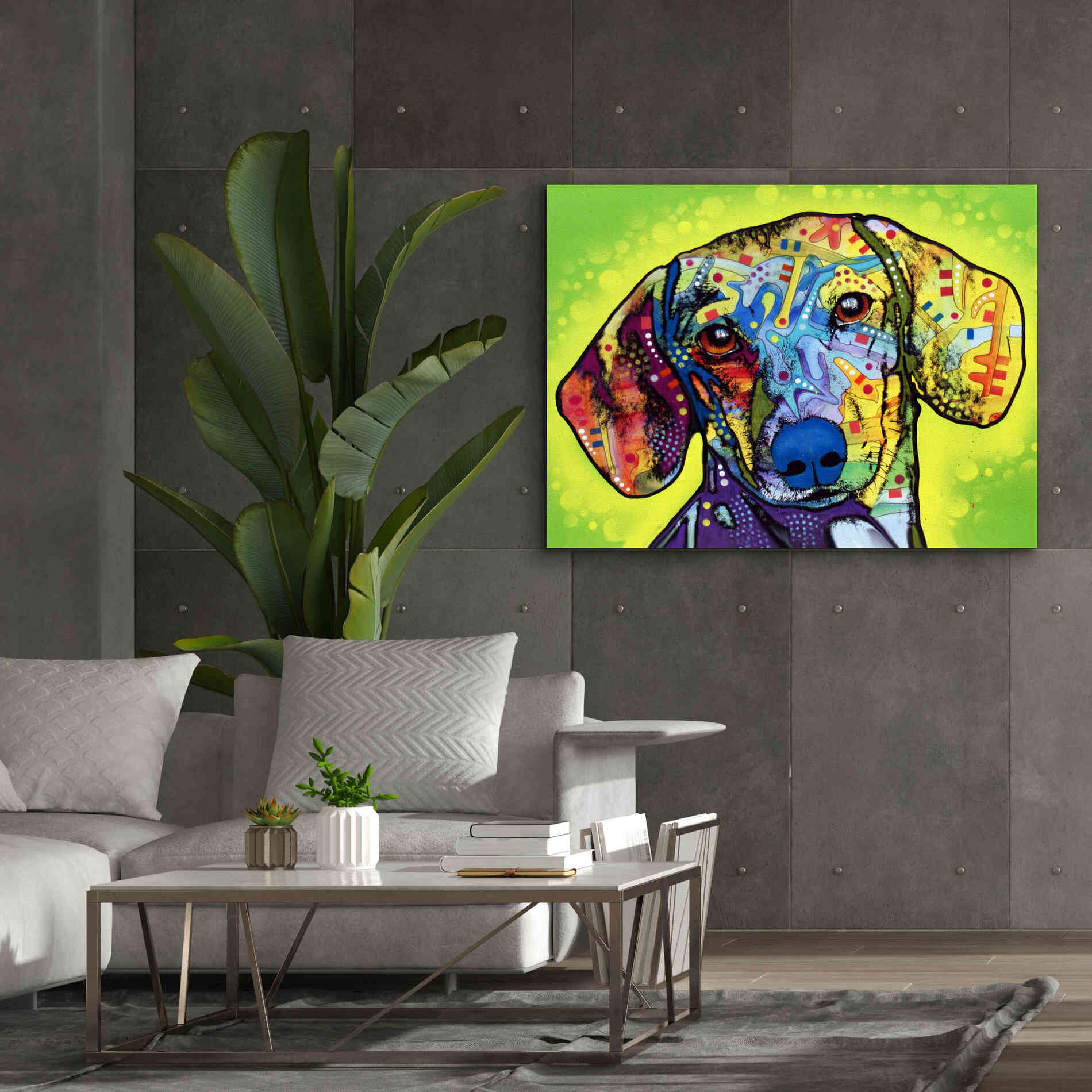 'Dachshund' by Dean Russo, Giclee Canvas Wall Art,54x40