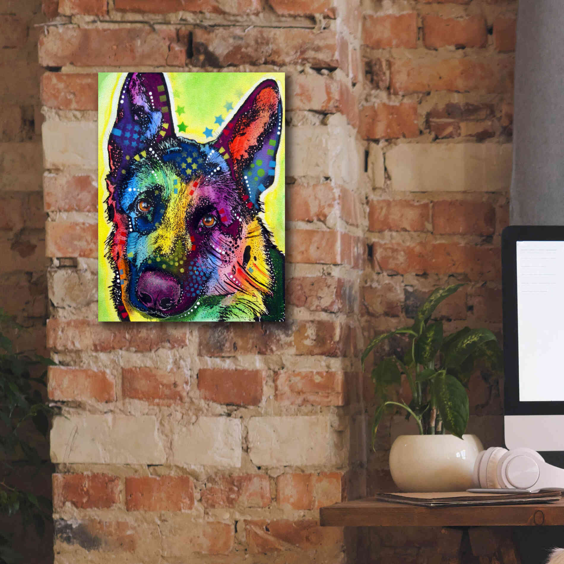 'German Shepherd 1' by Dean Russo, Giclee Canvas Wall Art,12x16