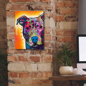 'Heart U Pit Bull' by Dean Russo, Giclee Canvas Wall Art,12x16