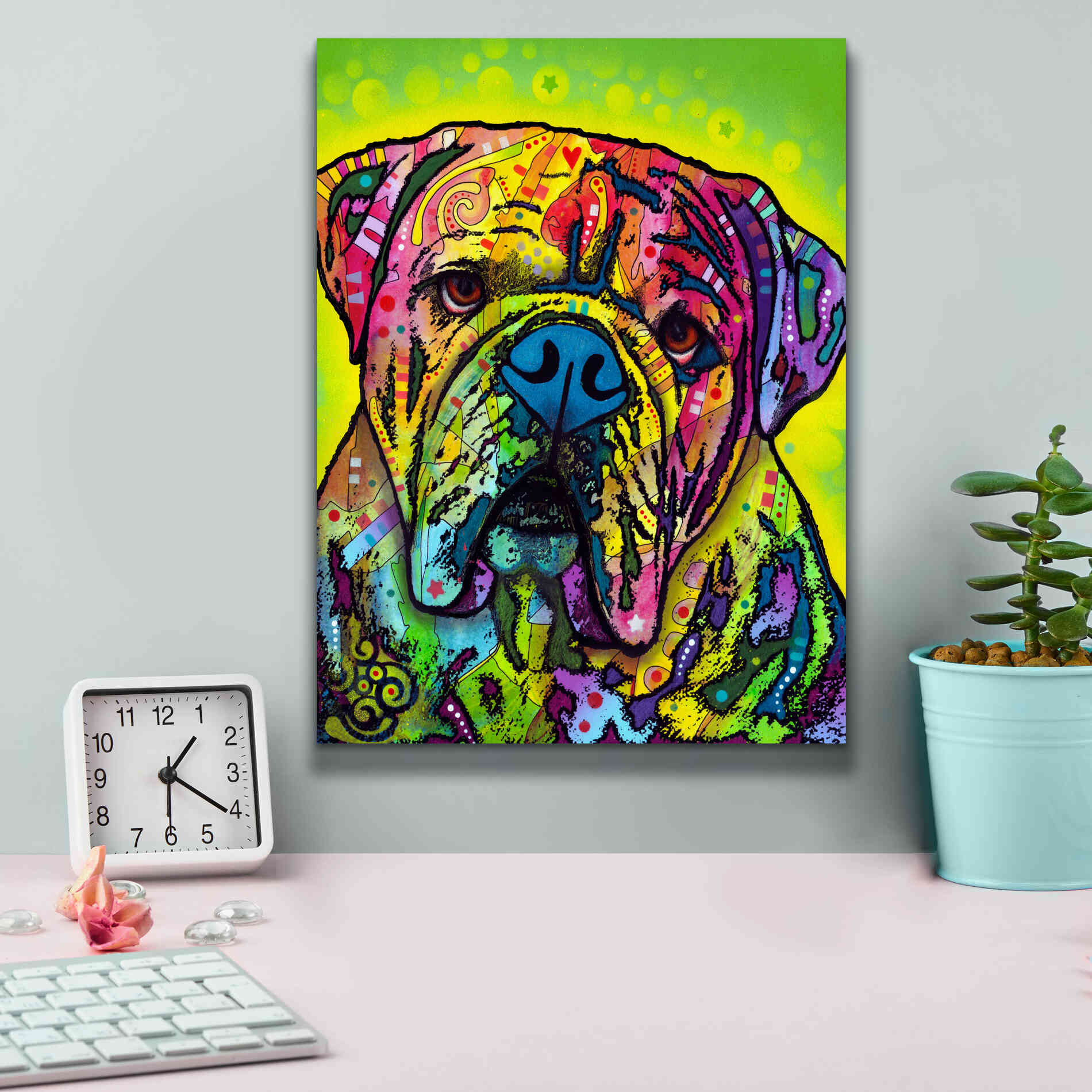 'Hey Bulldog' by Dean Russo, Giclee Canvas Wall Art,12x16
