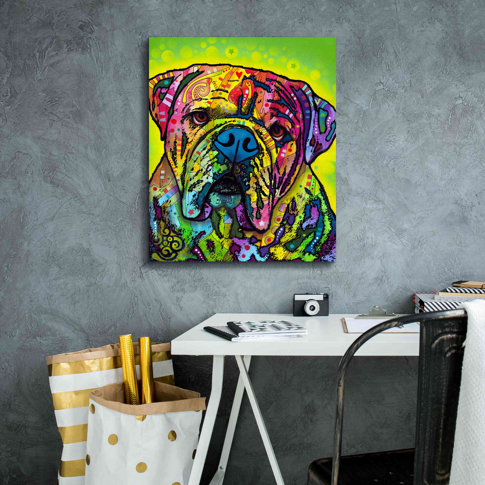 'Hey Bulldog' by Dean Russo, Giclee Canvas Wall Art,20x24