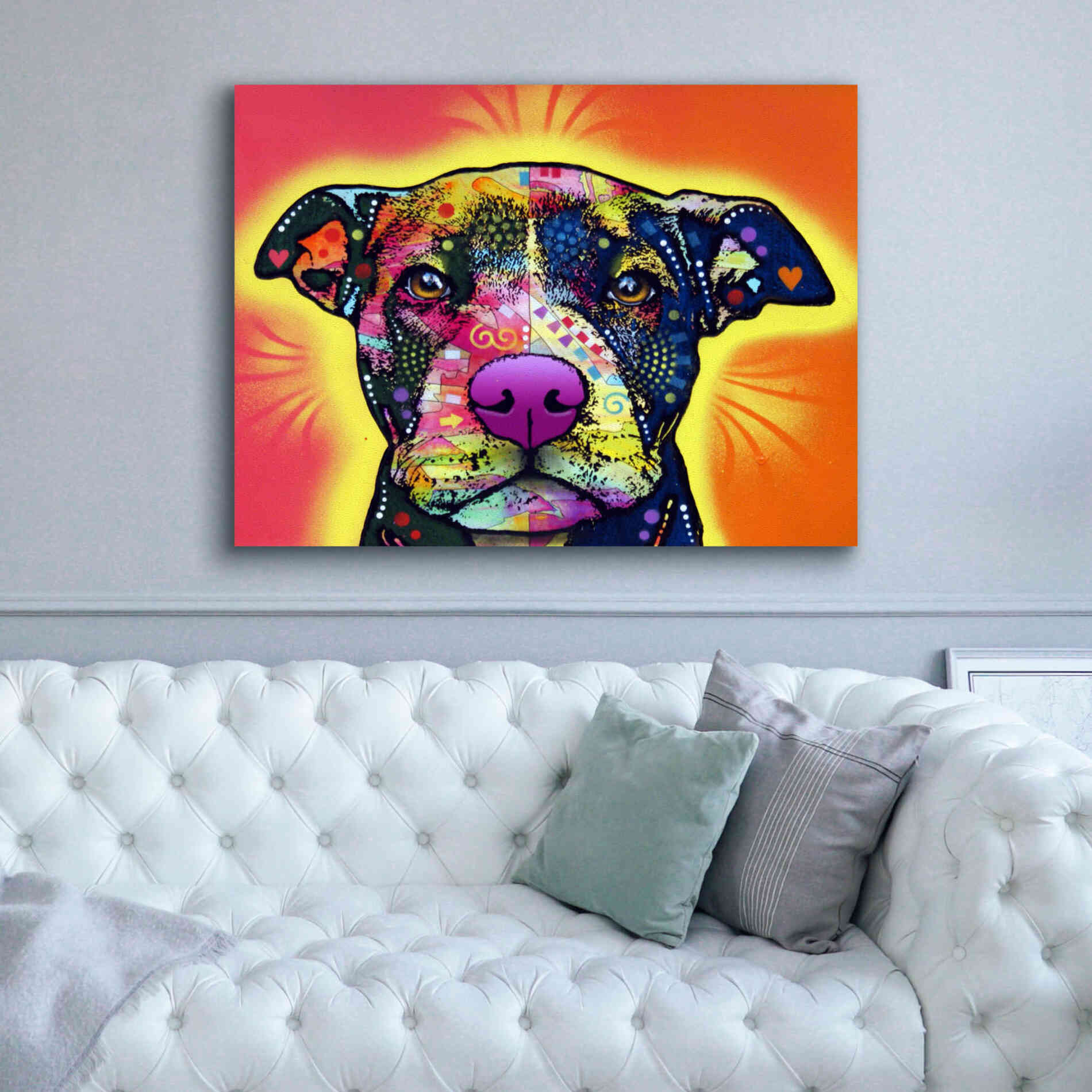 'Love A Bull' by Dean Russo, Giclee Canvas Wall Art,54x40