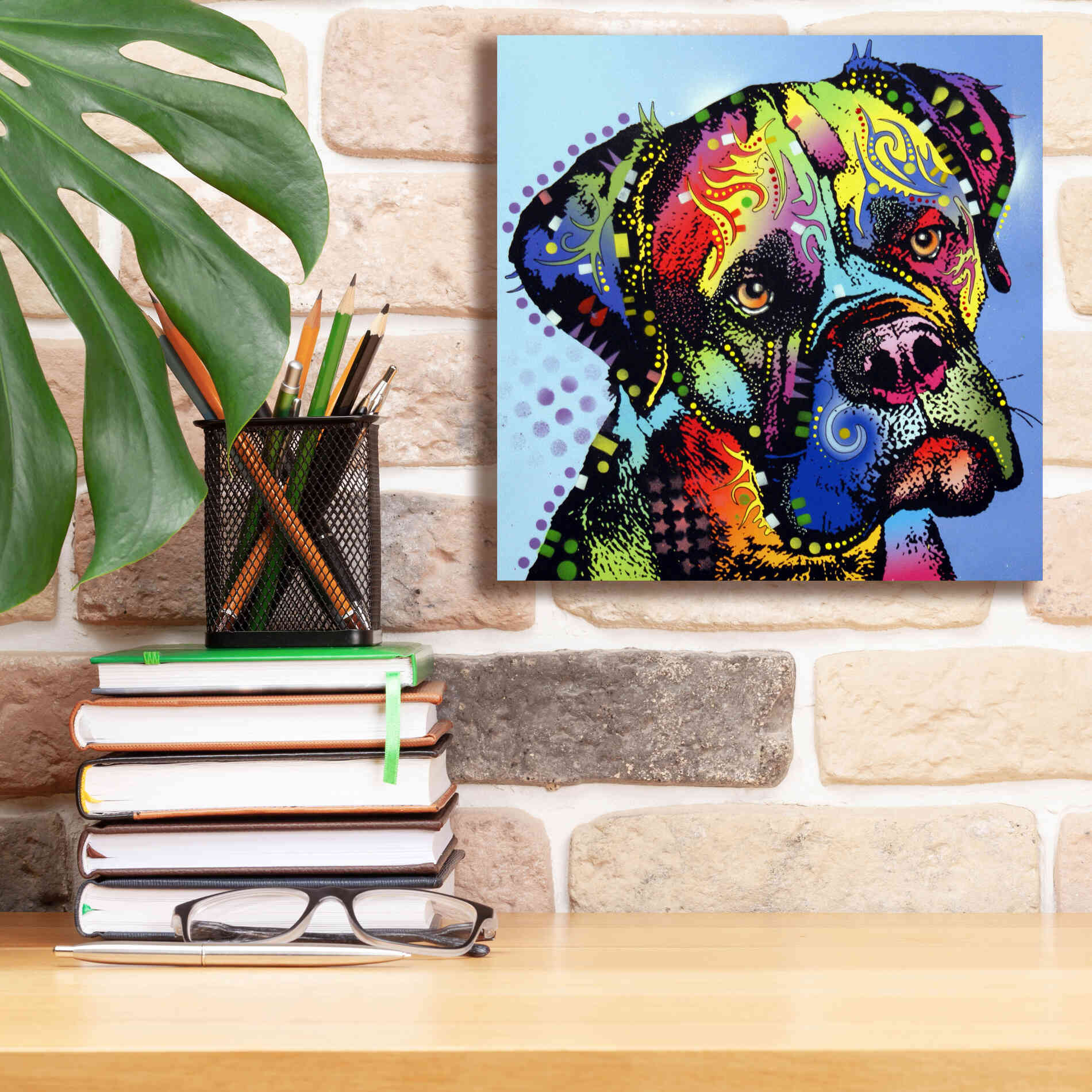 'Mastiff Warrior' by Dean Russo, Giclee Canvas Wall Art,12x12
