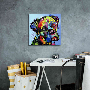 'Mastiff Warrior' by Dean Russo, Giclee Canvas Wall Art,18x18
