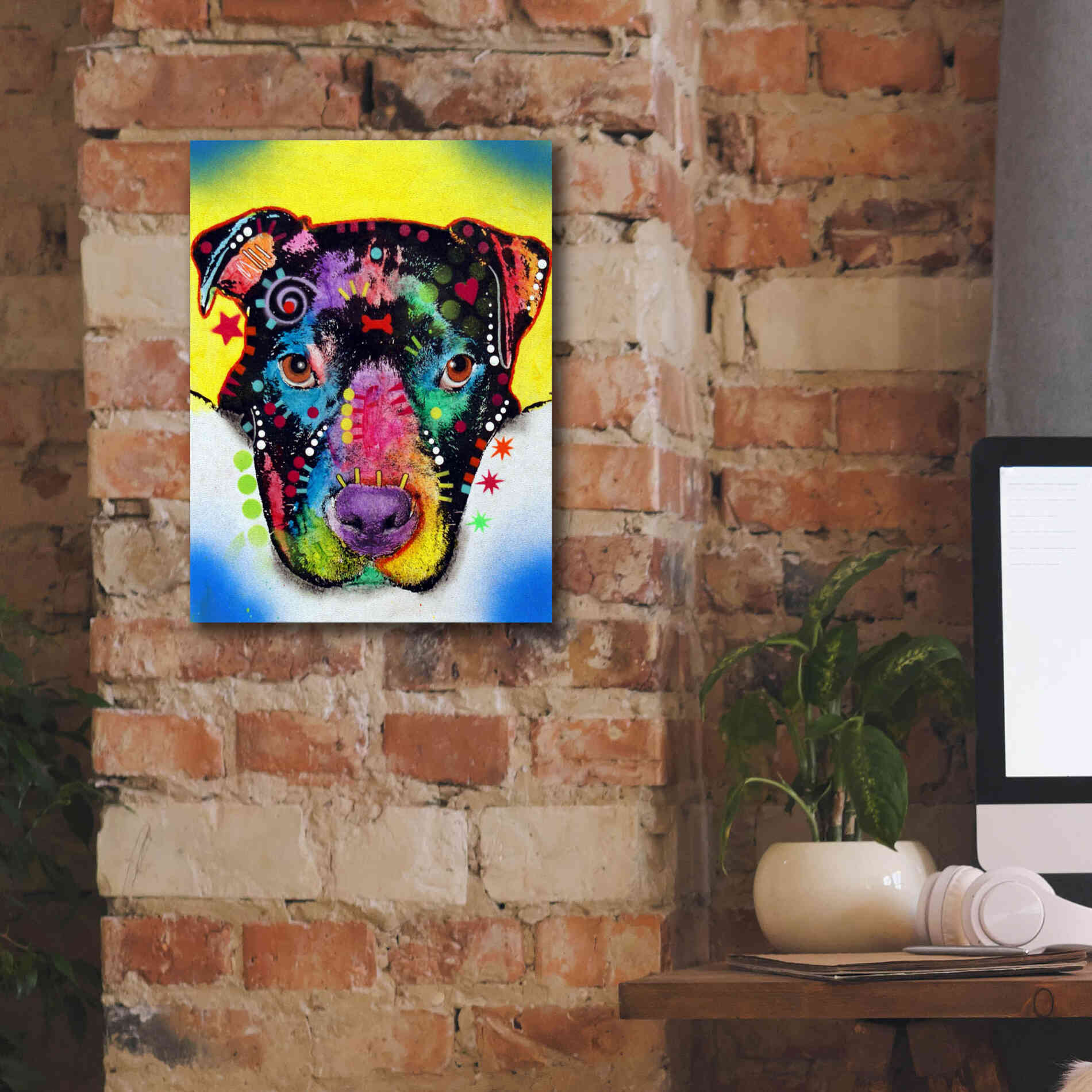 'Otter Pitbull' by Dean Russo, Giclee Canvas Wall Art,12x16