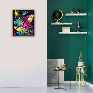 'Thinking Cat Crowned' by Dean Russo, Giclee Canvas Wall Art,20x24