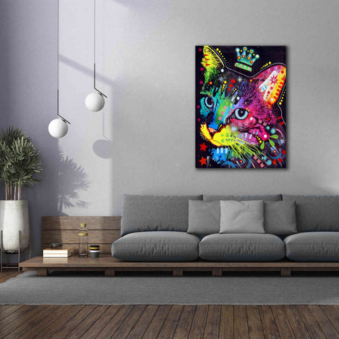 Image of 'Thinking Cat Crowned' by Dean Russo, Giclee Canvas Wall Art,40x54
