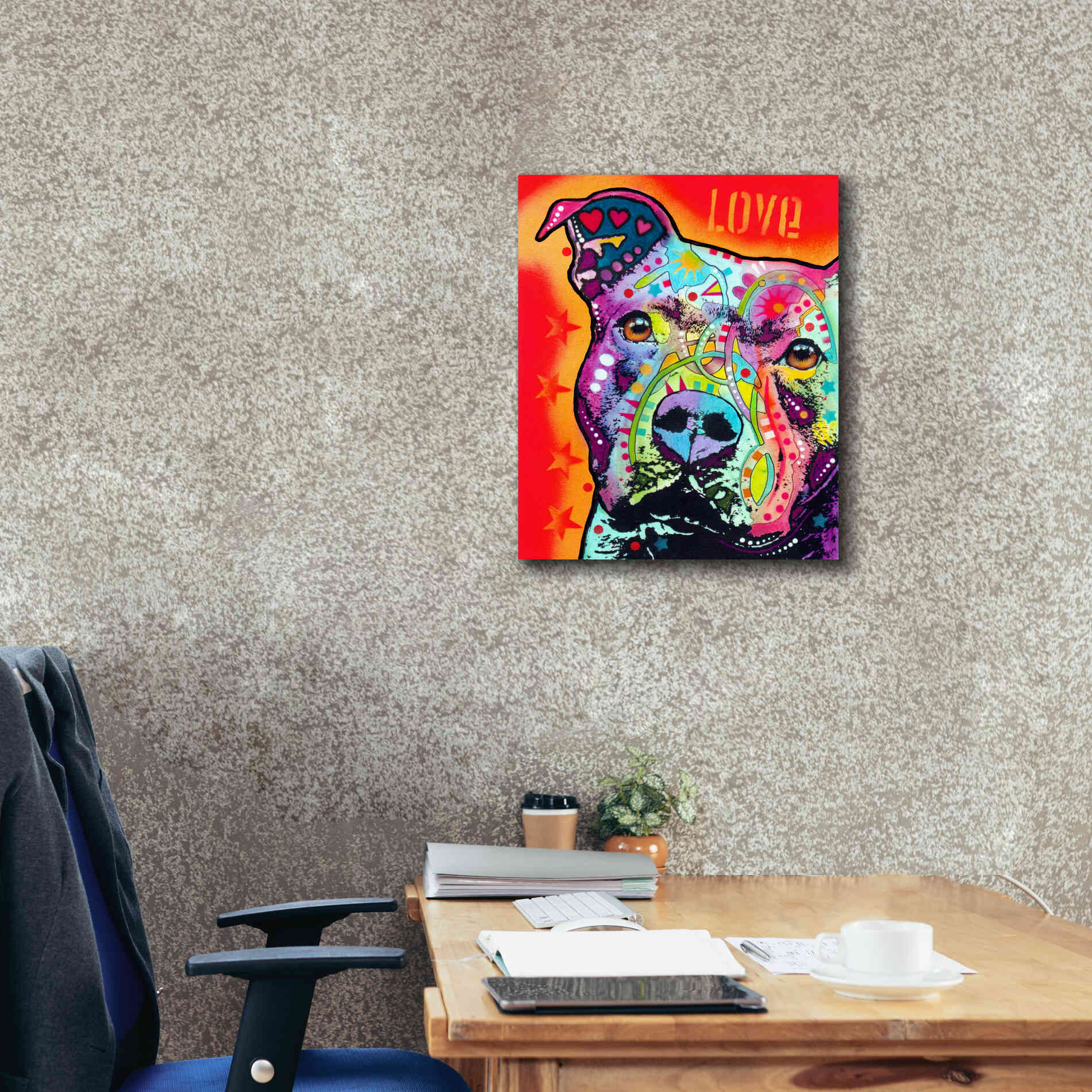 'Thoughtful Pitbull' by Dean Russo, Giclee Canvas Wall Art,20x24