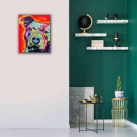 Image of 'Thoughtful Pitbull' by Dean Russo, Giclee Canvas Wall Art,20x24