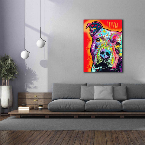 Image of 'Thoughtful Pitbull' by Dean Russo, Giclee Canvas Wall Art,40x54