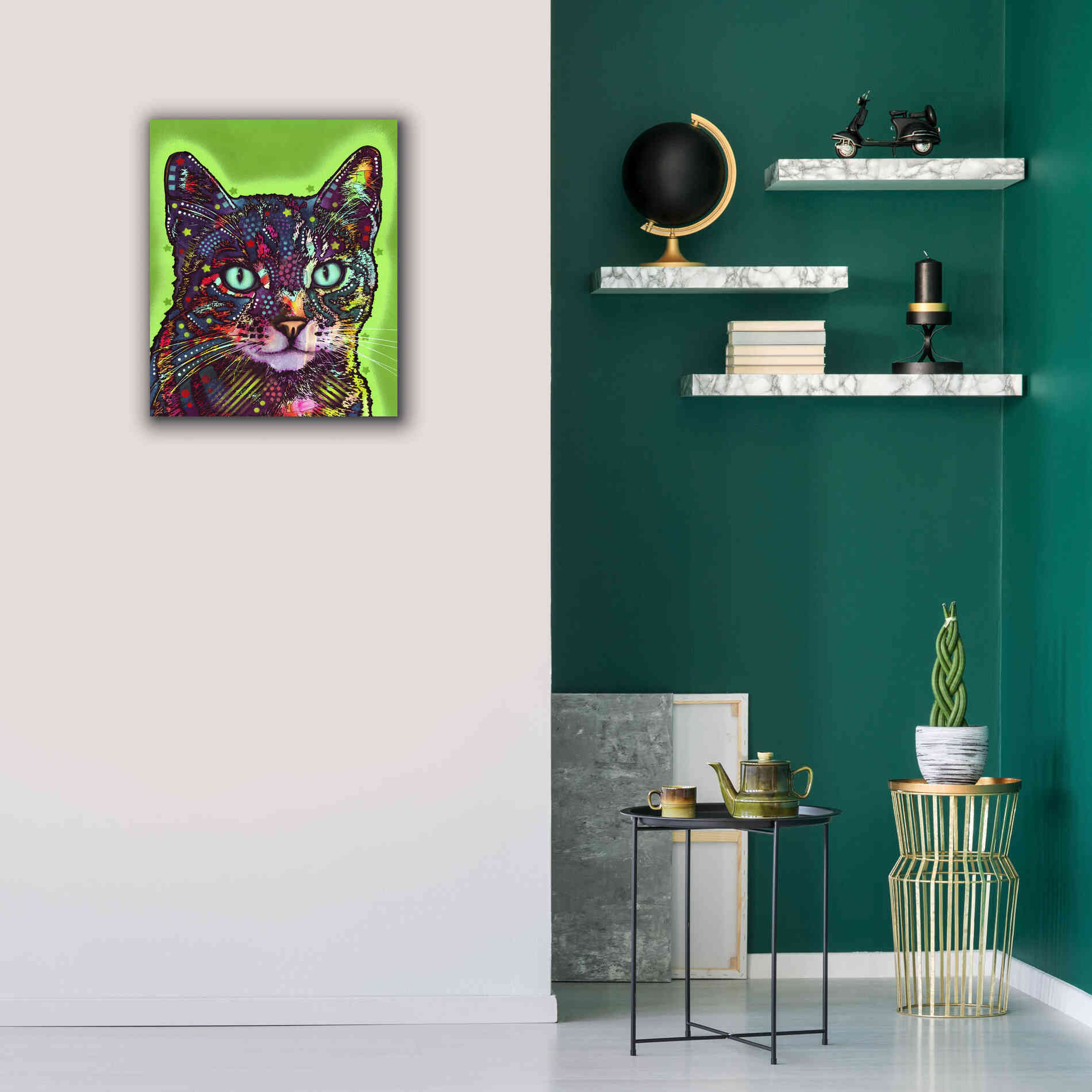 'Watchful Cat' by Dean Russo, Giclee Canvas Wall Art,20x24