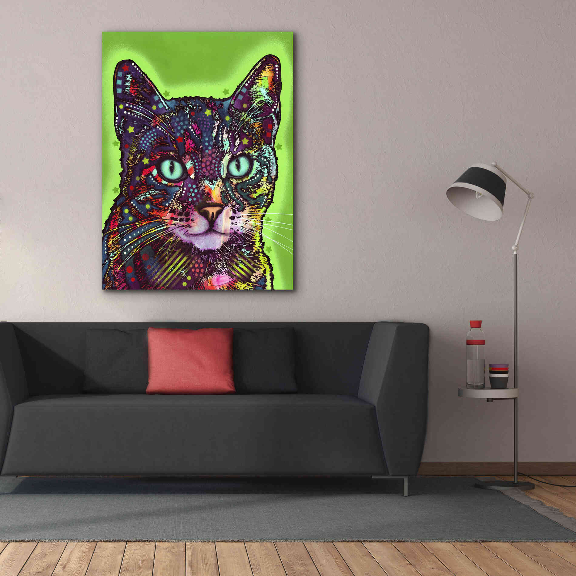 'Watchful Cat' by Dean Russo, Giclee Canvas Wall Art,40x54