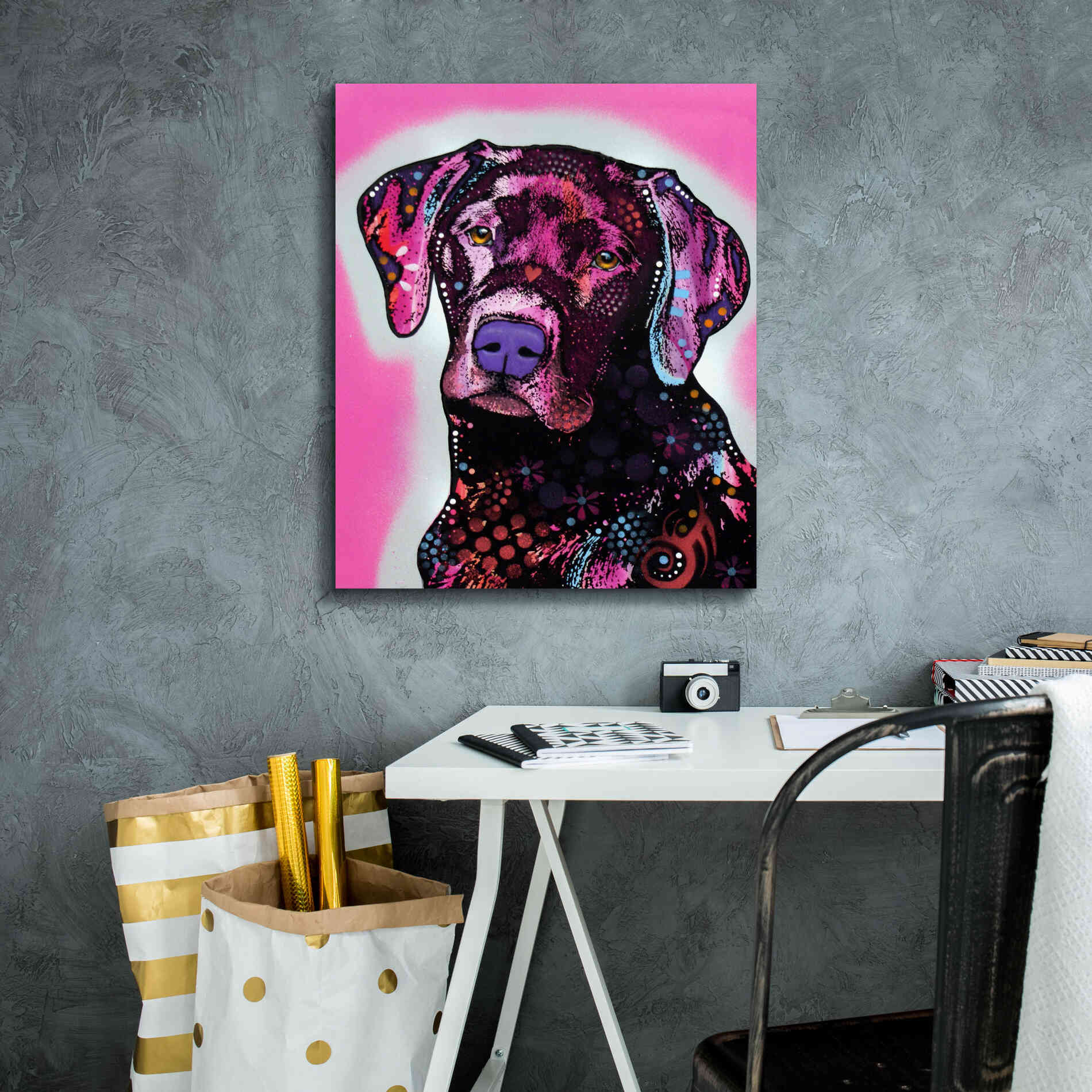 'Black Lab' by Dean Russo, Giclee Canvas Wall Art,20x24
