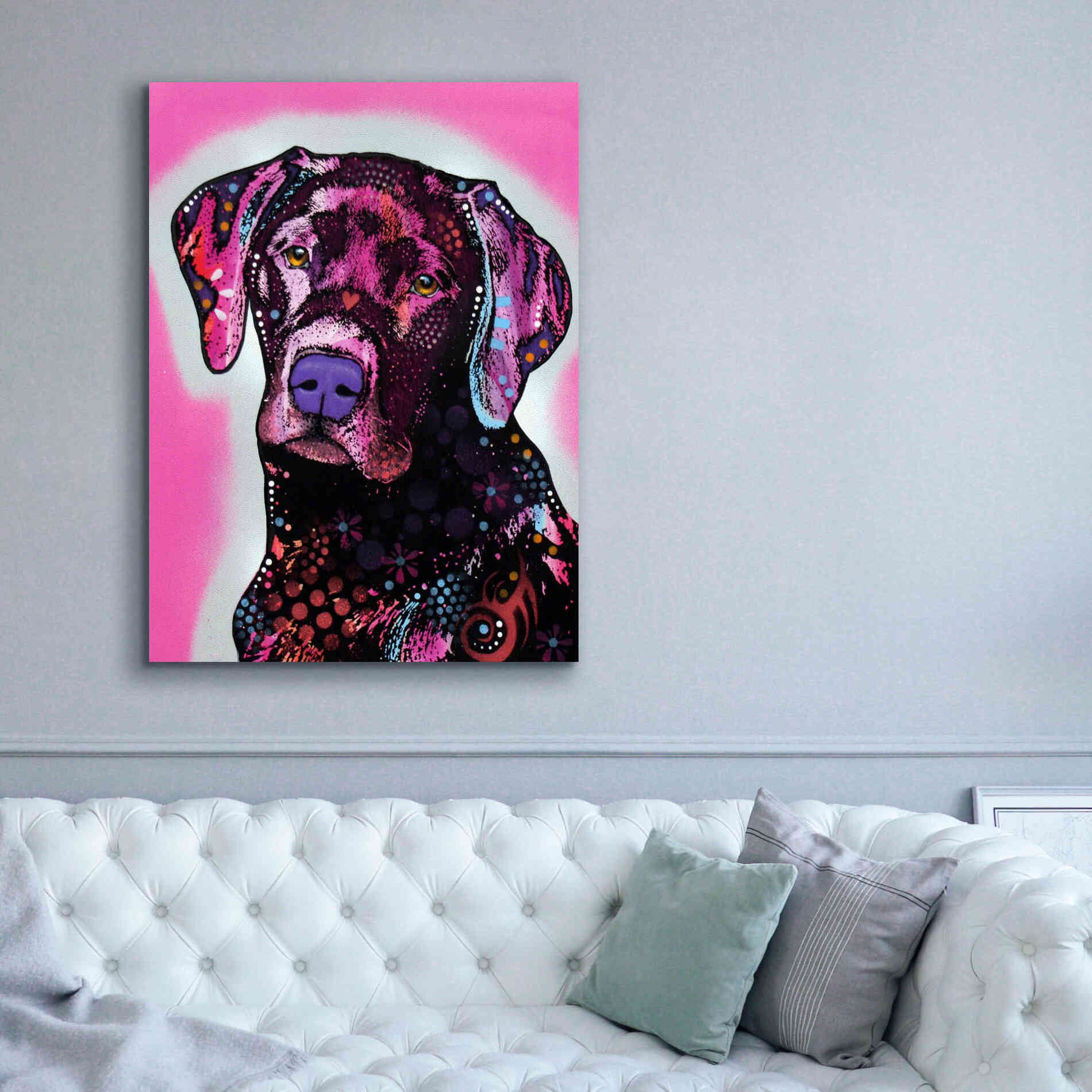 'Black Lab' by Dean Russo, Giclee Canvas Wall Art,40x54