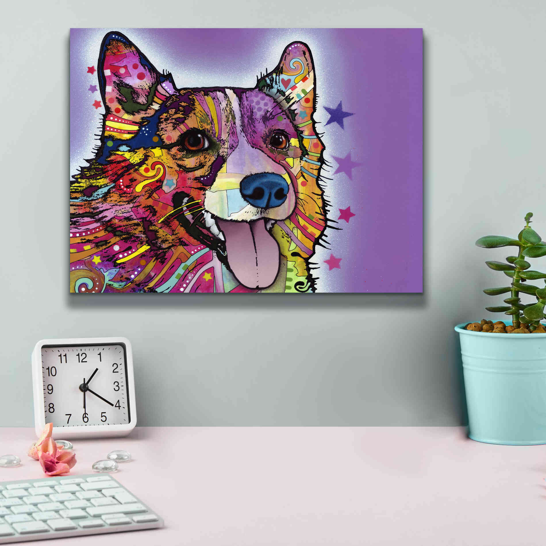 'Corgi' by Dean Russo, Giclee Canvas Wall Art,16x12