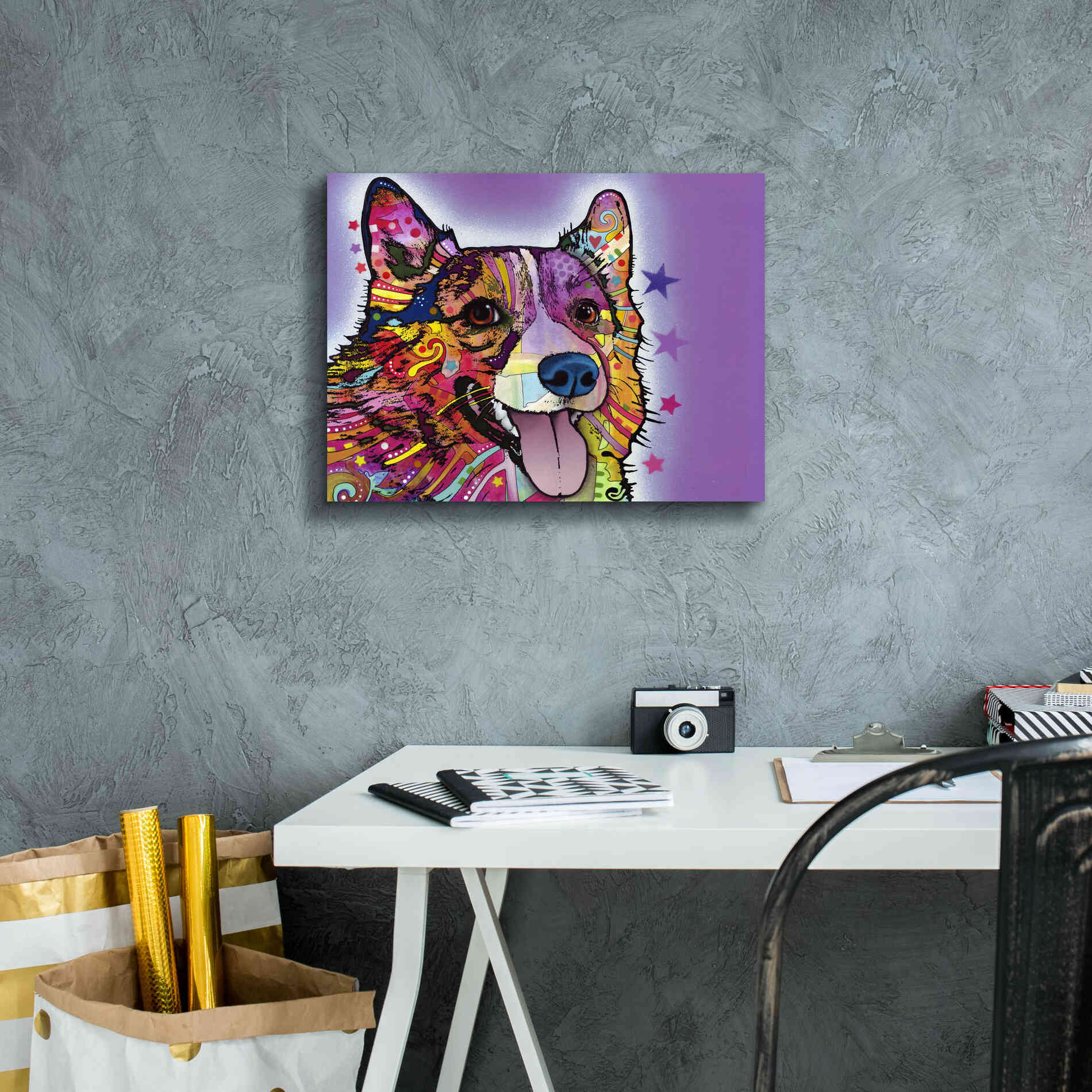 'Corgi' by Dean Russo, Giclee Canvas Wall Art,16x12
