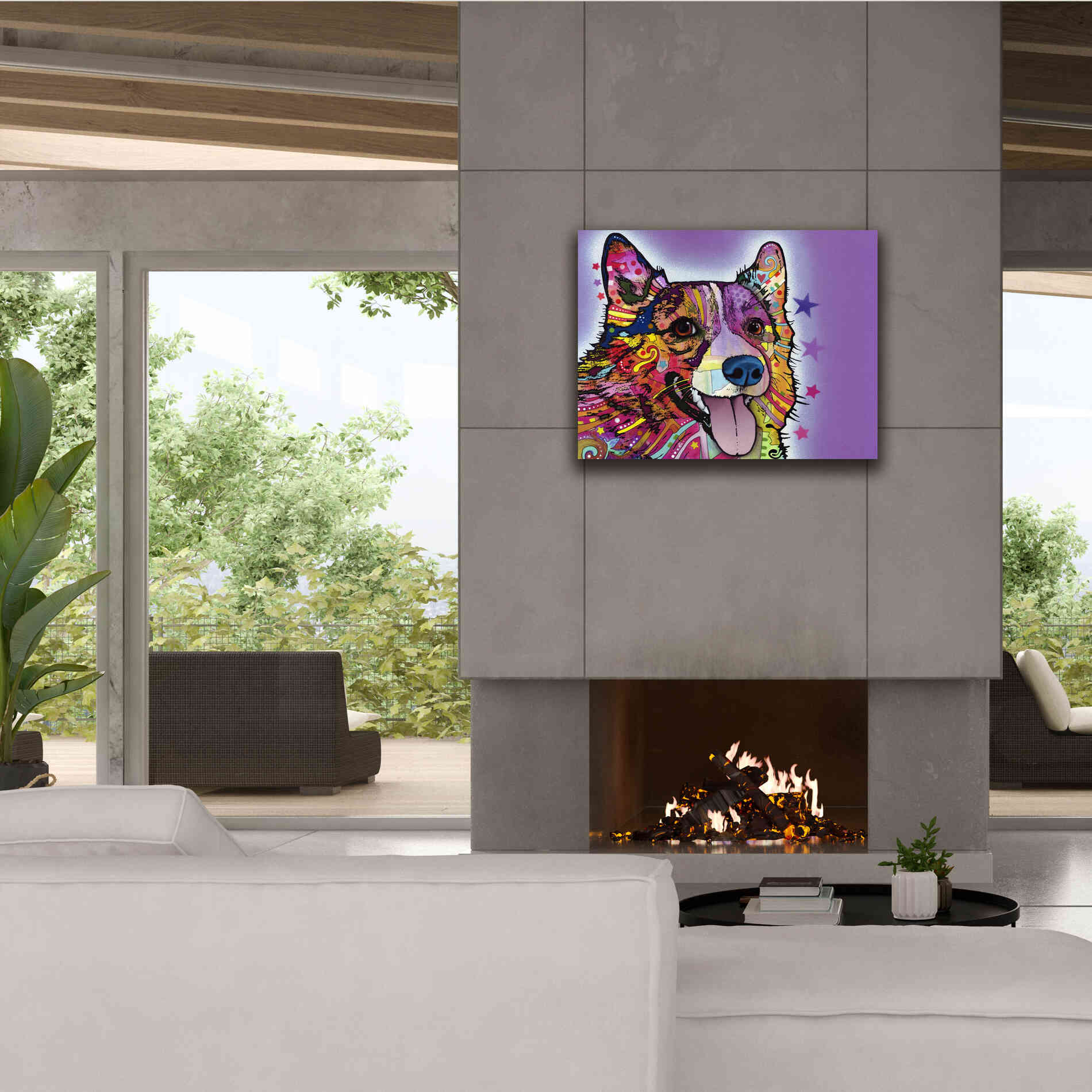 'Corgi' by Dean Russo, Giclee Canvas Wall Art,34x26