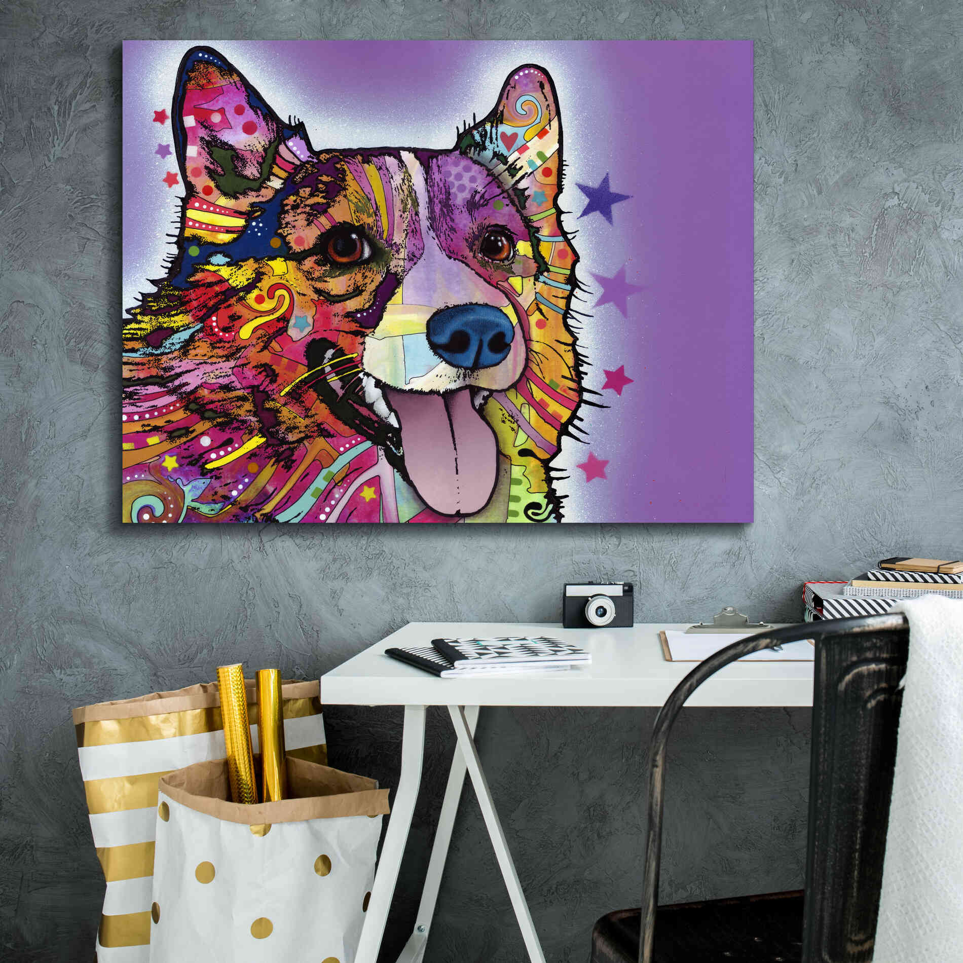 'Corgi' by Dean Russo, Giclee Canvas Wall Art,34x26