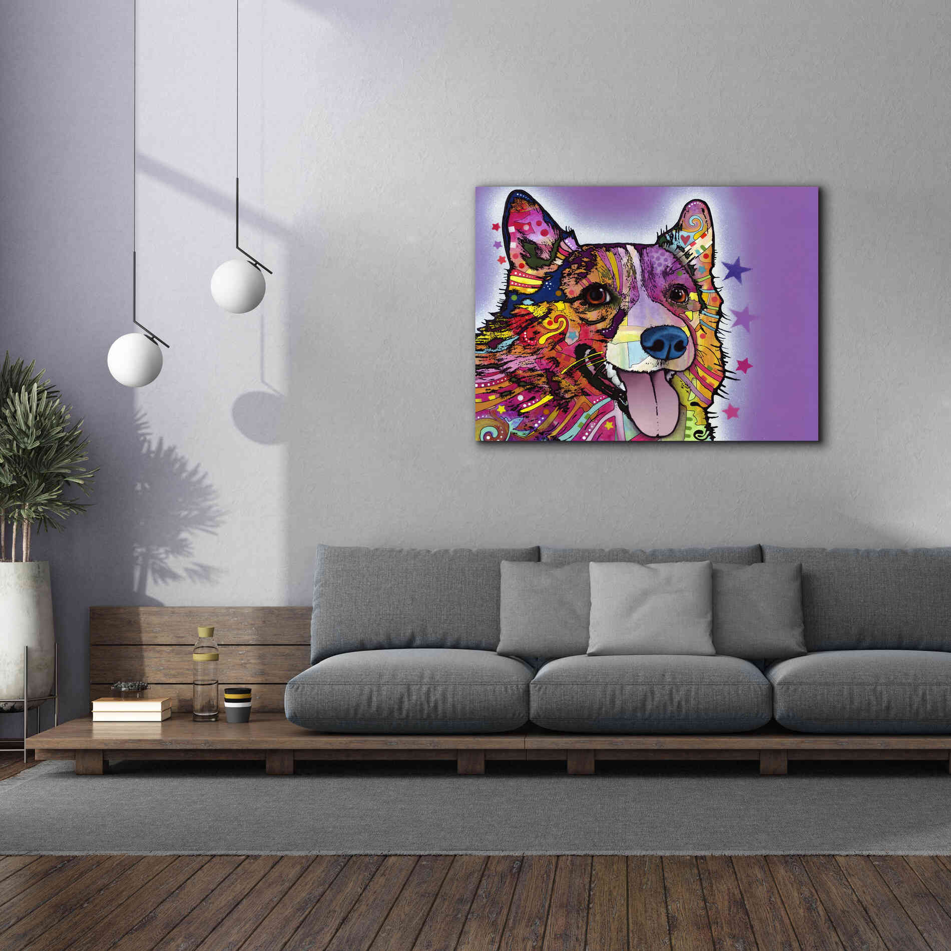'Corgi' by Dean Russo, Giclee Canvas Wall Art,54x40