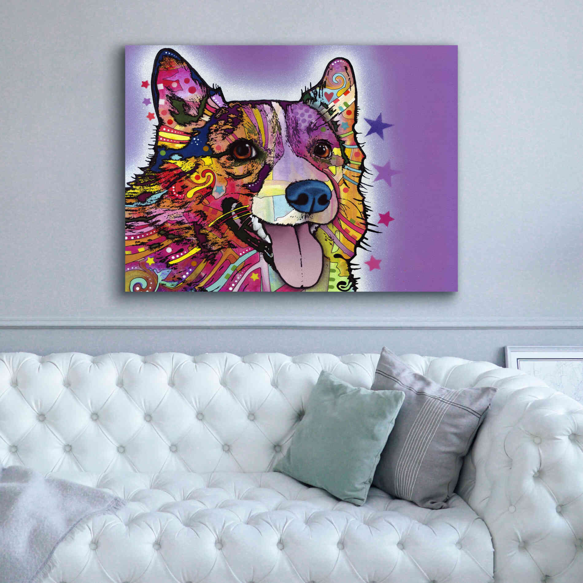 'Corgi' by Dean Russo, Giclee Canvas Wall Art,54x40