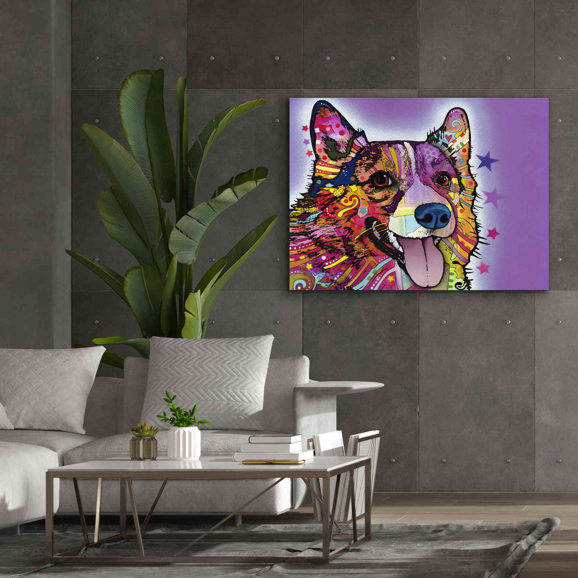 'Corgi' by Dean Russo, Giclee Canvas Wall Art,54x40