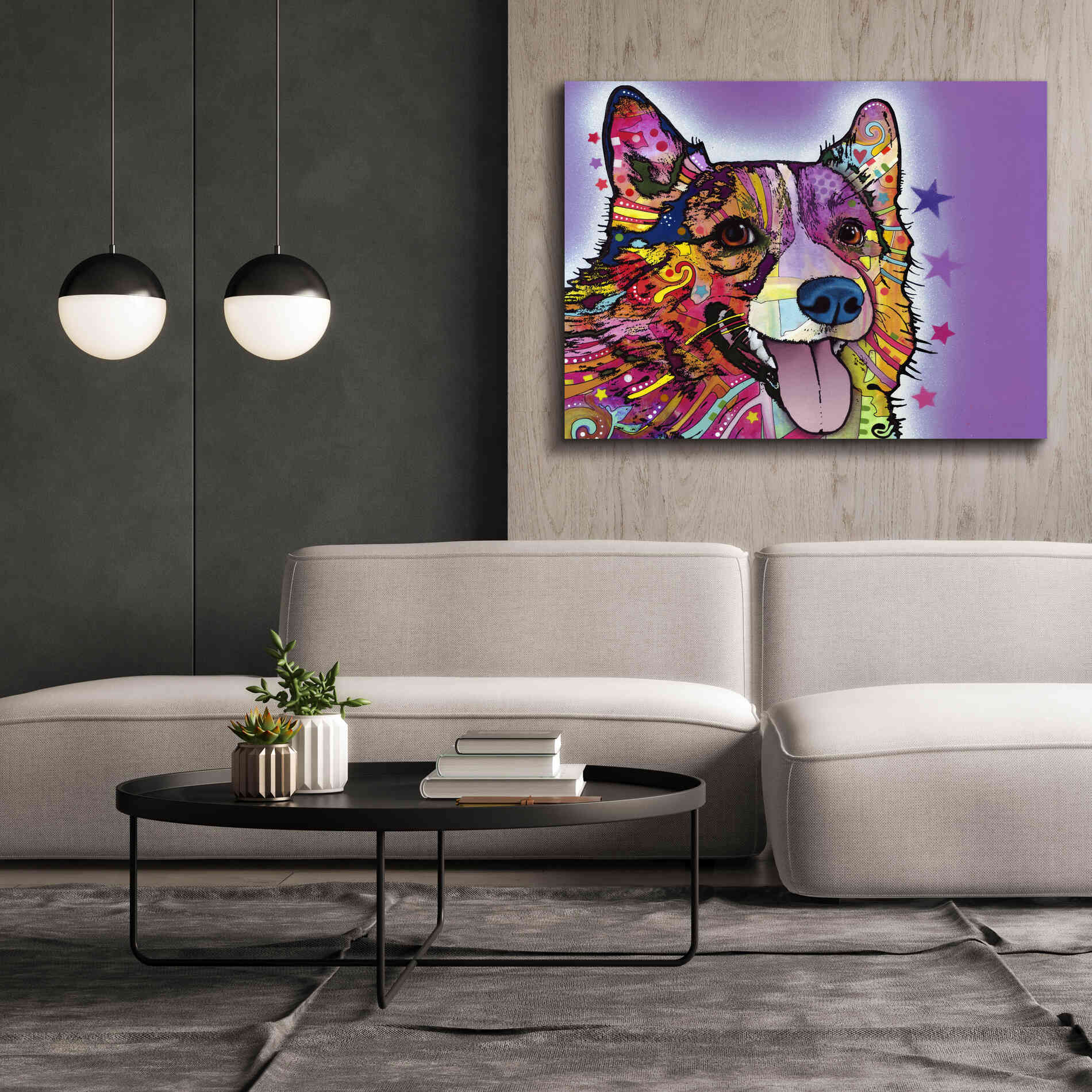 'Corgi' by Dean Russo, Giclee Canvas Wall Art,54x40