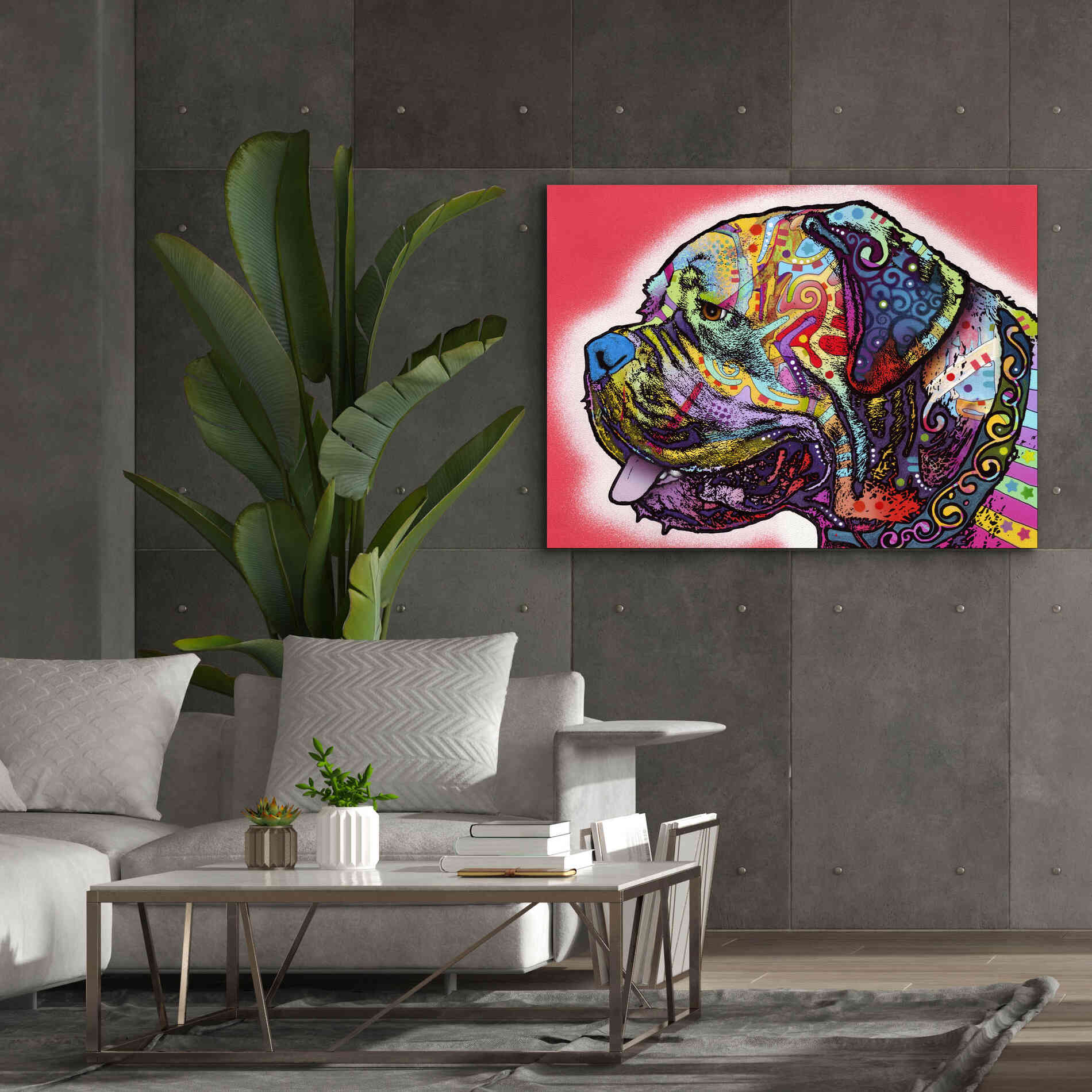 'Profile Mastiff' by Dean Russo, Giclee Canvas Wall Art,54x40