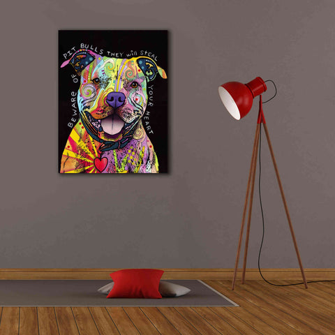 Image of 'Beware Of Pit Bulls' by Dean Russo, Giclee Canvas Wall Art,26x34