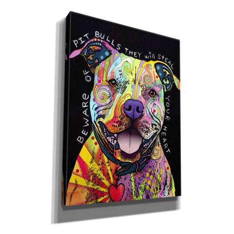 Image of 'Beware Of Pit Bulls' by Dean Russo, Giclee Canvas Wall Art