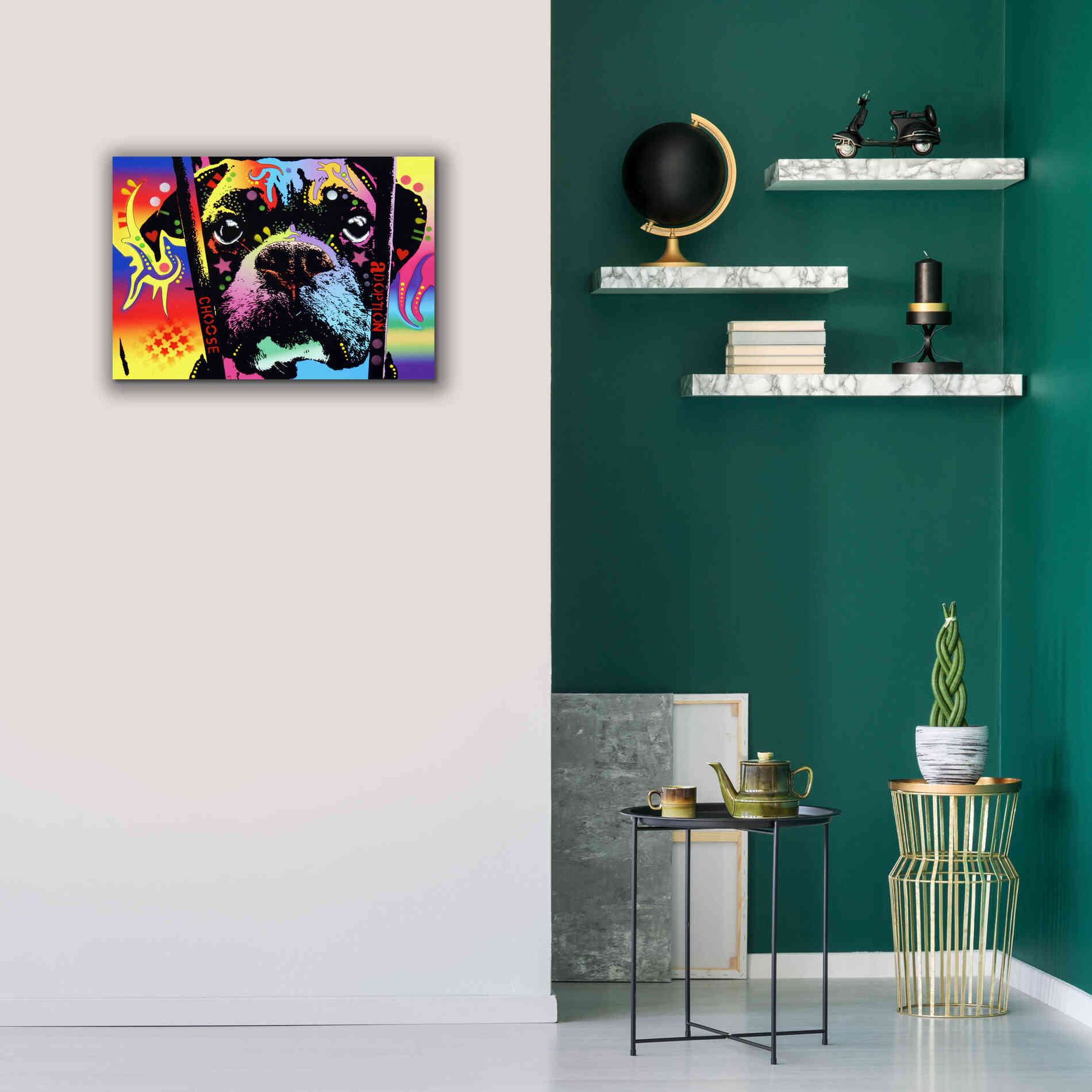 'Choose Adoption Boxer' by Dean Russo, Giclee Canvas Wall Art,26x18
