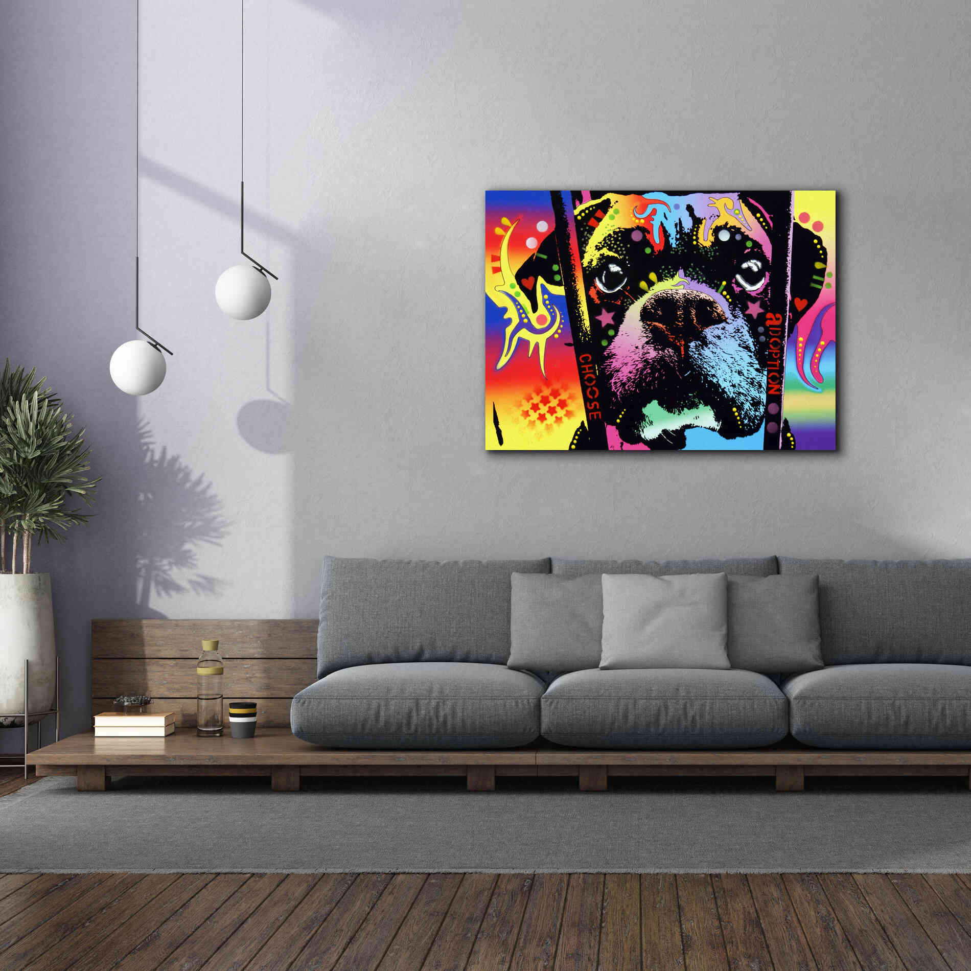 'Choose Adoption Boxer' by Dean Russo, Giclee Canvas Wall Art,54x40