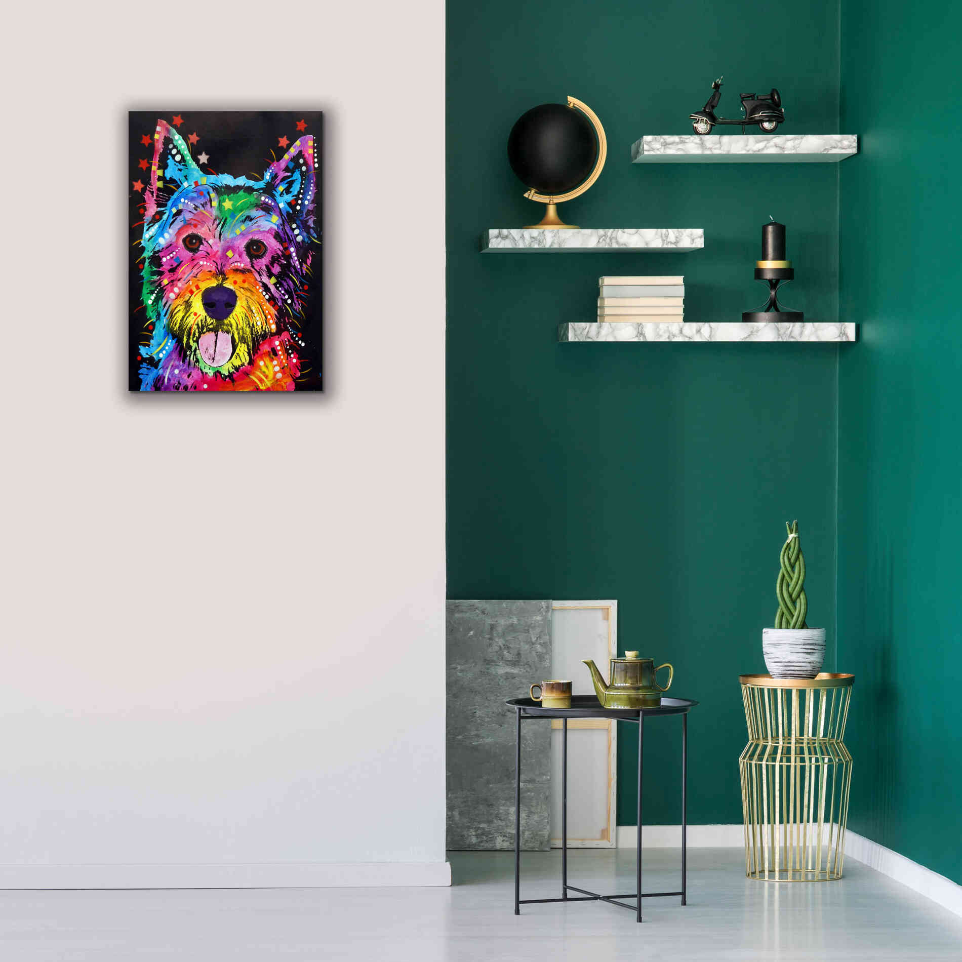 'Westie' by Dean Russo, Giclee Canvas Wall Art,18x26