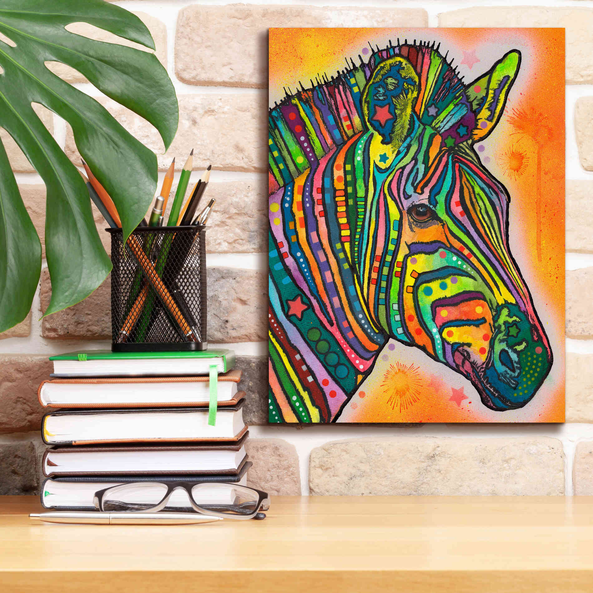 'Zebra' by Dean Russo, Giclee Canvas Wall Art,12x16