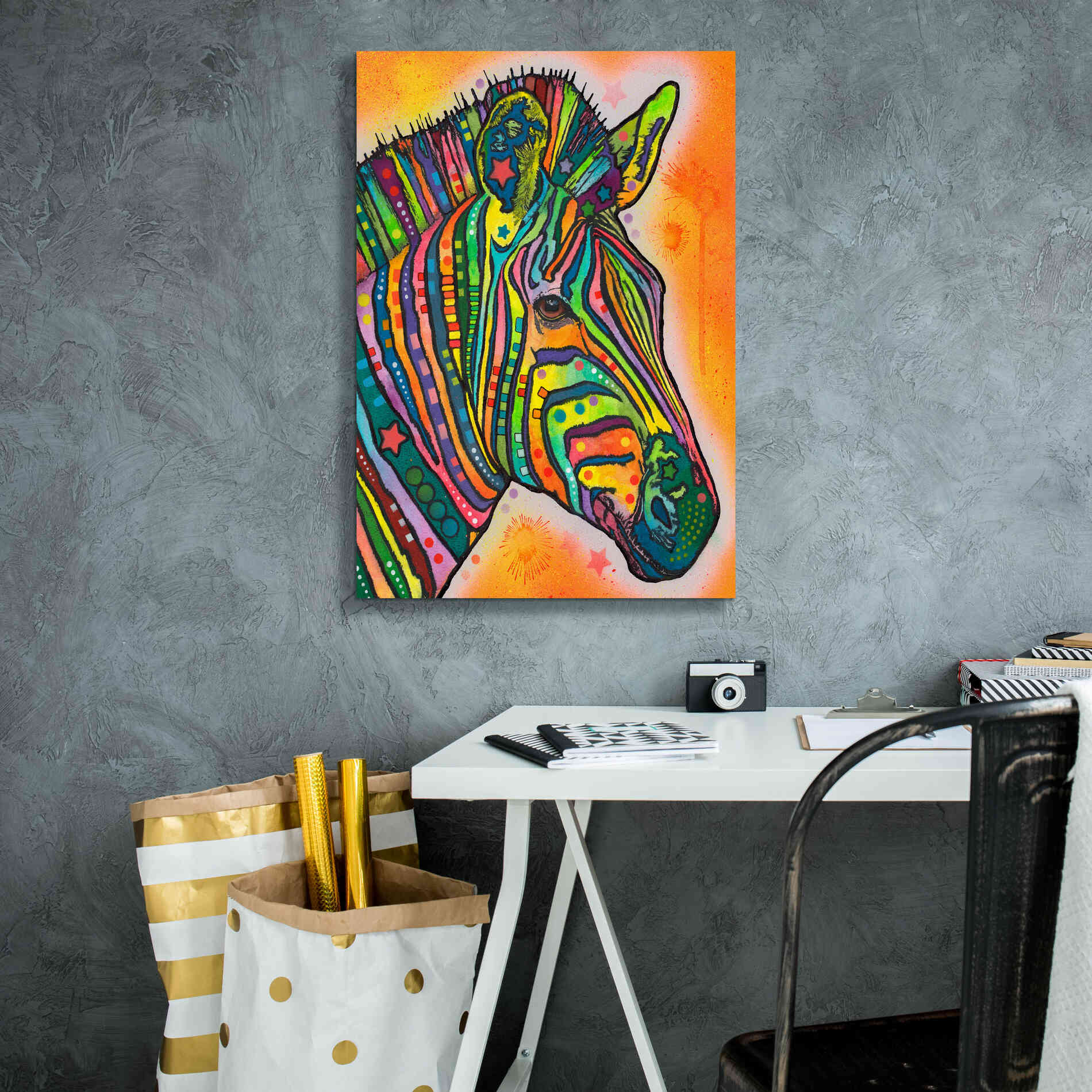 'Zebra' by Dean Russo, Giclee Canvas Wall Art,18x26