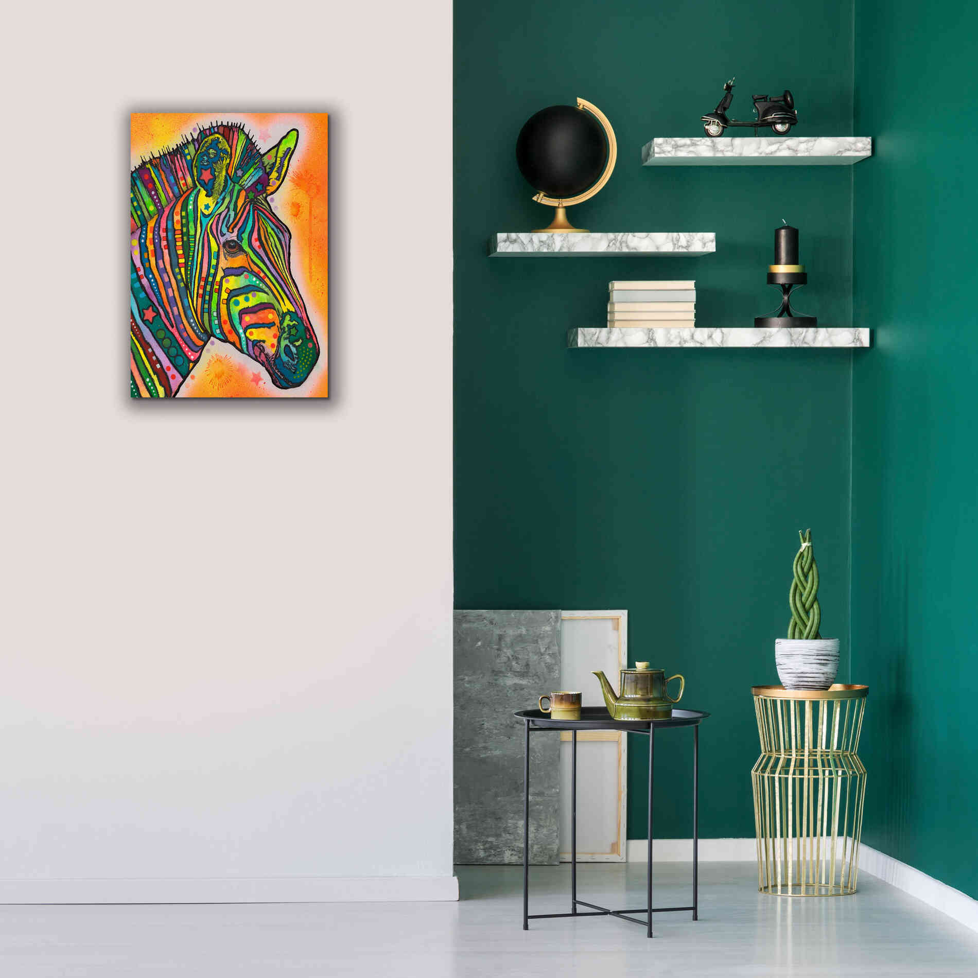 'Zebra' by Dean Russo, Giclee Canvas Wall Art,18x26