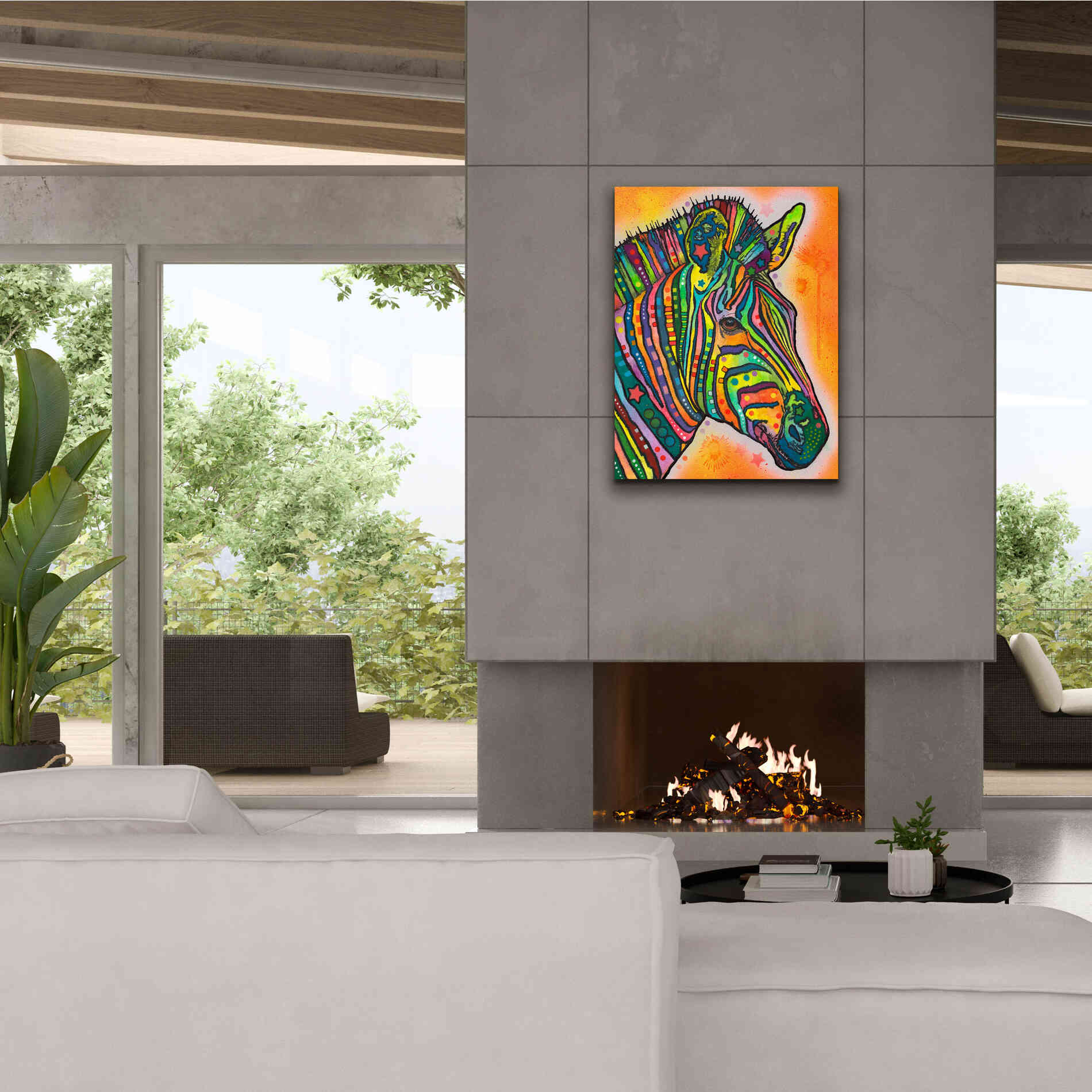 'Zebra' by Dean Russo, Giclee Canvas Wall Art,26x34